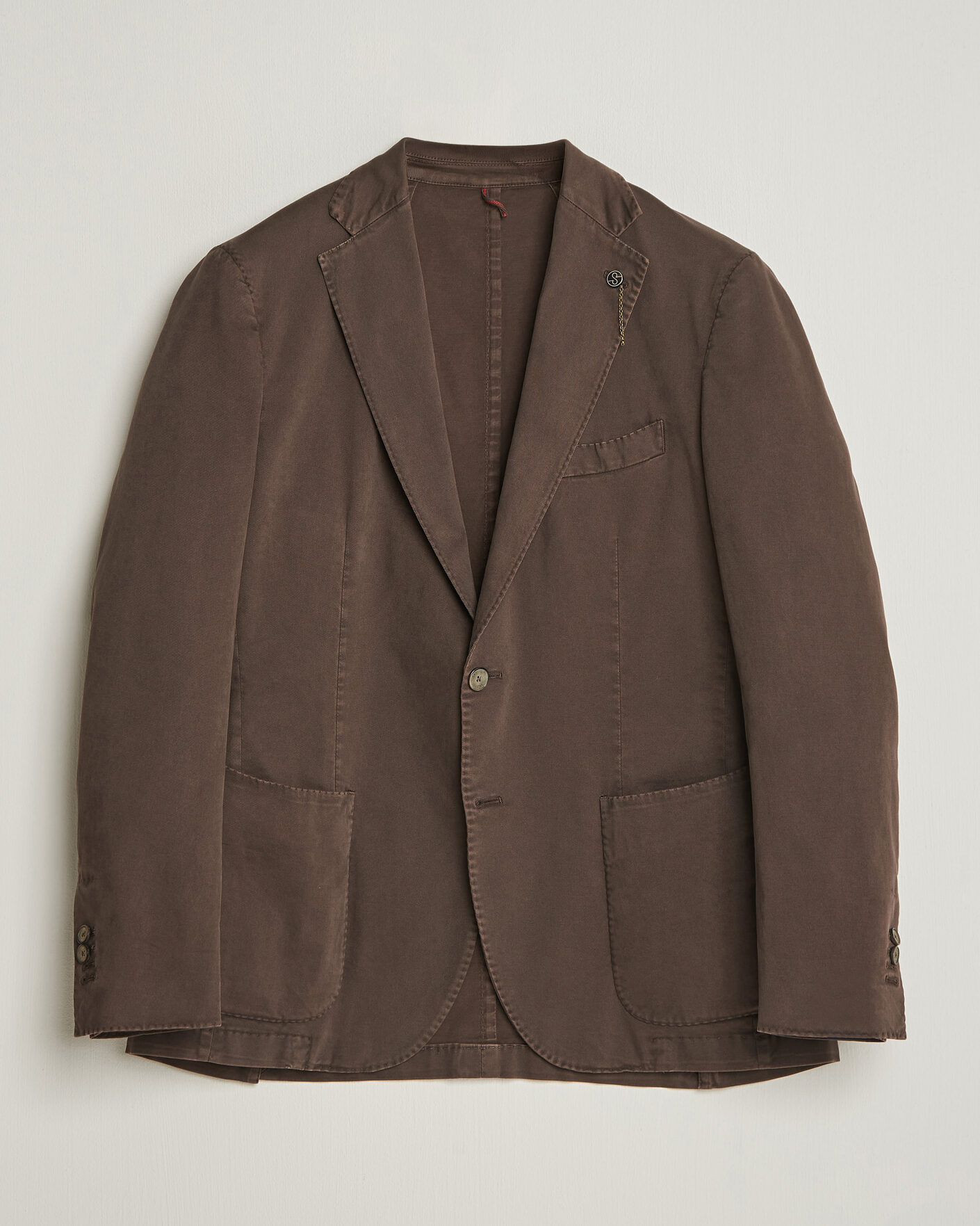 Herre | Blazere & jakker | Santaniello | Washed Cotton Patch Pocket Blazer Brown