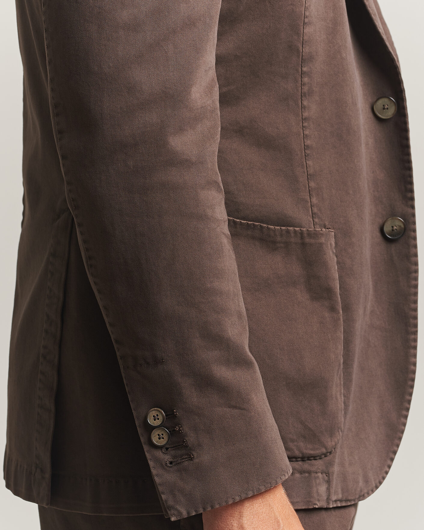 Herre | Blazere & jakker | Santaniello | Washed Cotton Patch Pocket Blazer Brown