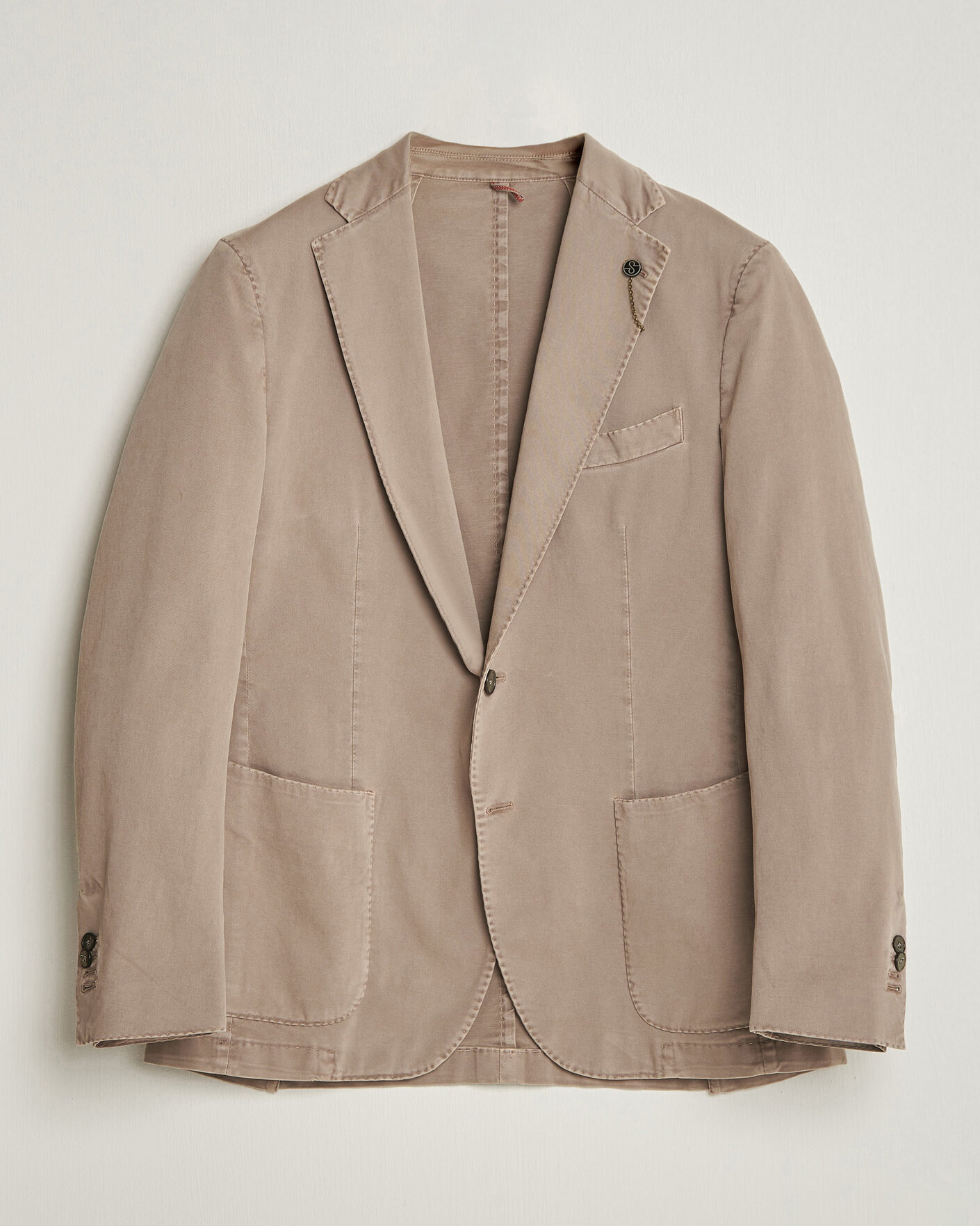 Herre | Blazere & jakker | Santaniello | Washed Cotton Patch Pocket Blazer Taupe