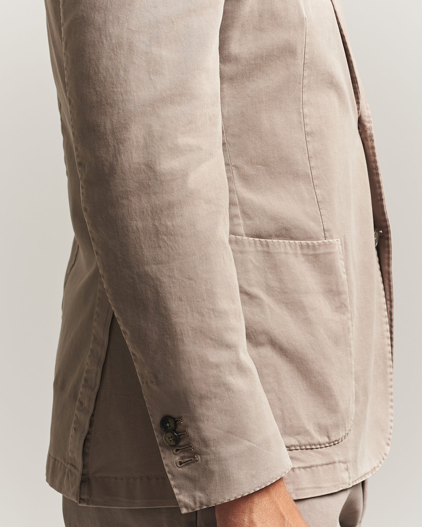 Herre | Blazere & jakker | Santaniello | Washed Cotton Patch Pocket Blazer Taupe