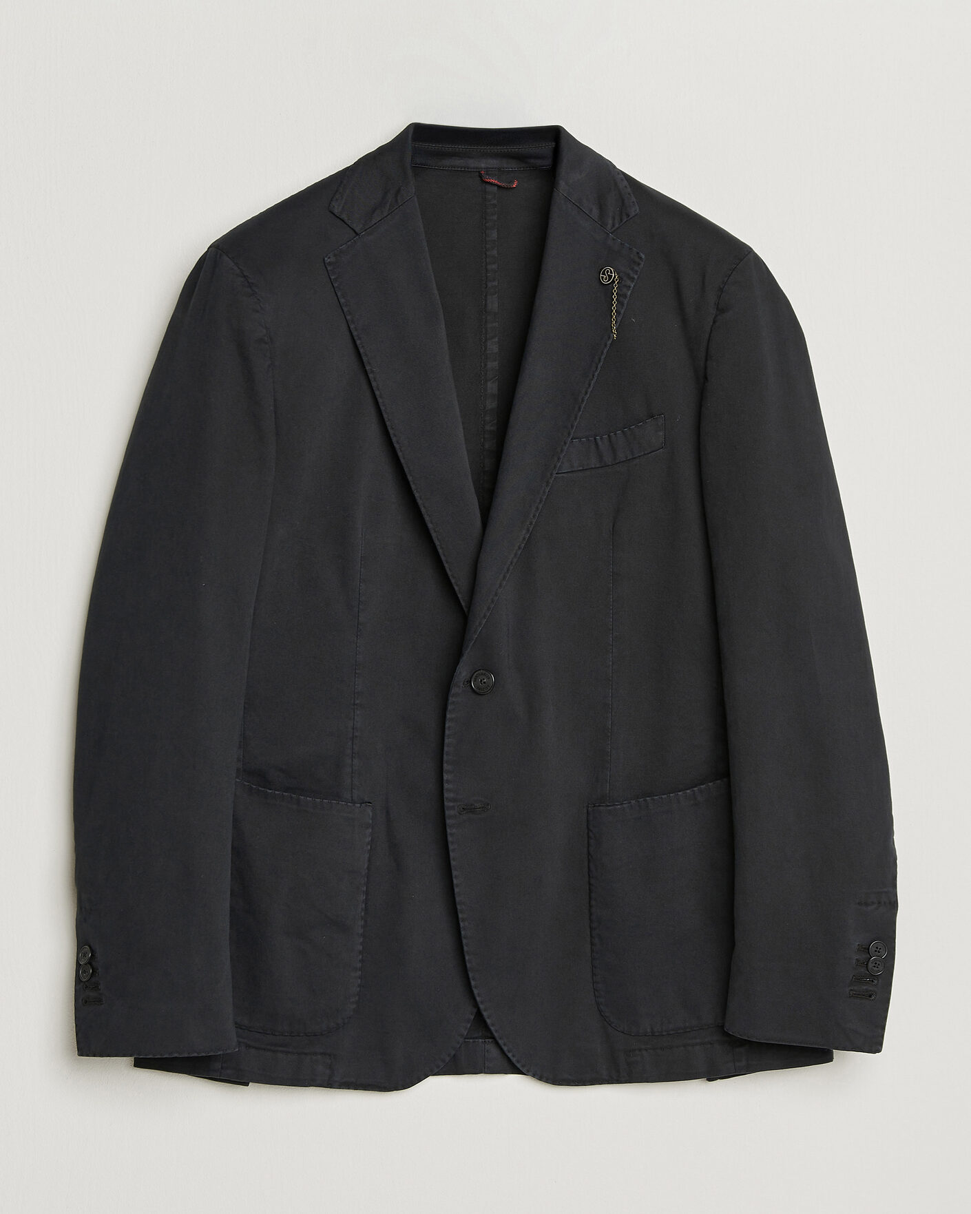 Herre | Blazere & jakker | Santaniello | Washed Cotton Patch Pocket Blazer Black