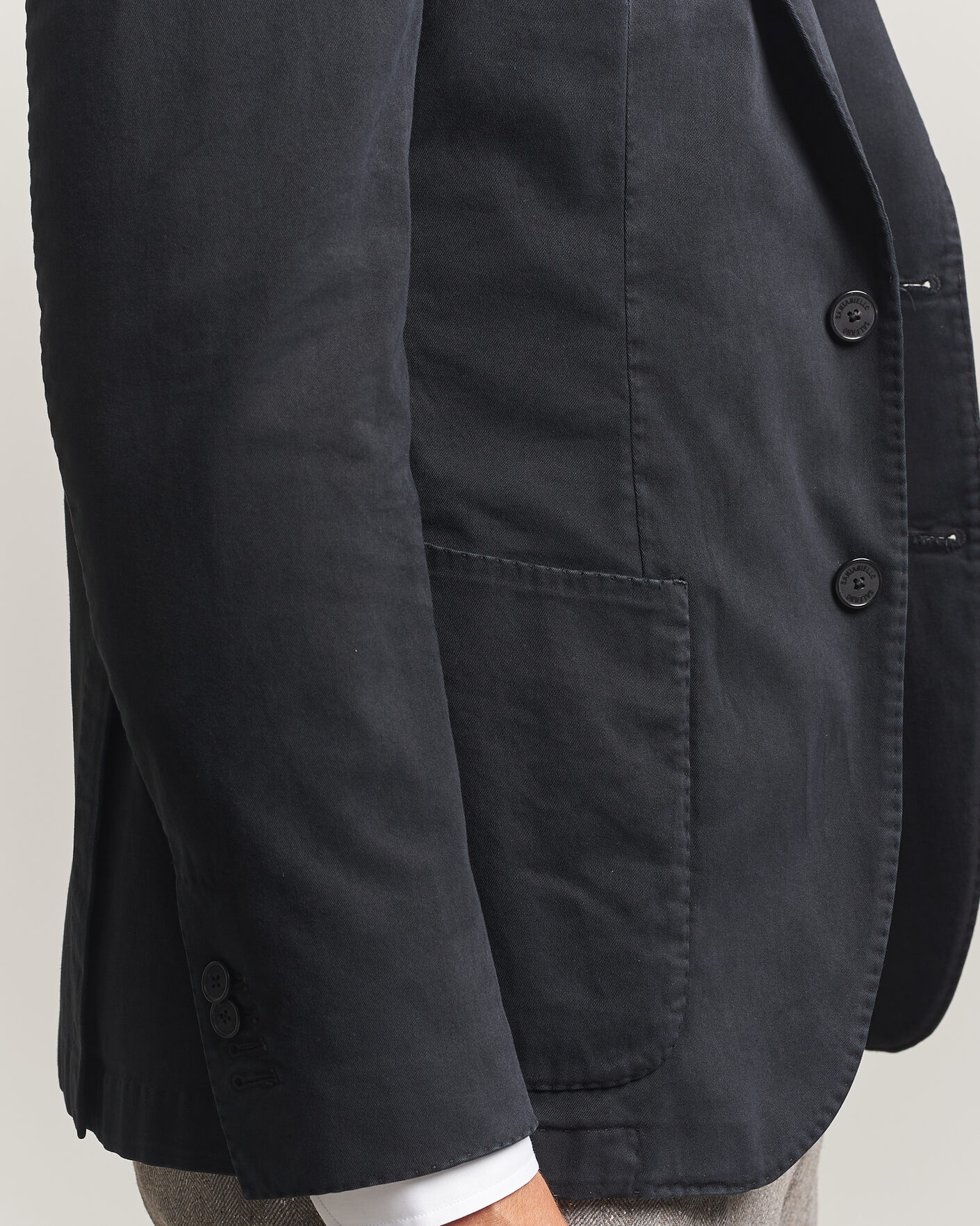 Herre | Blazere & jakker | Santaniello | Washed Cotton Patch Pocket Blazer Black