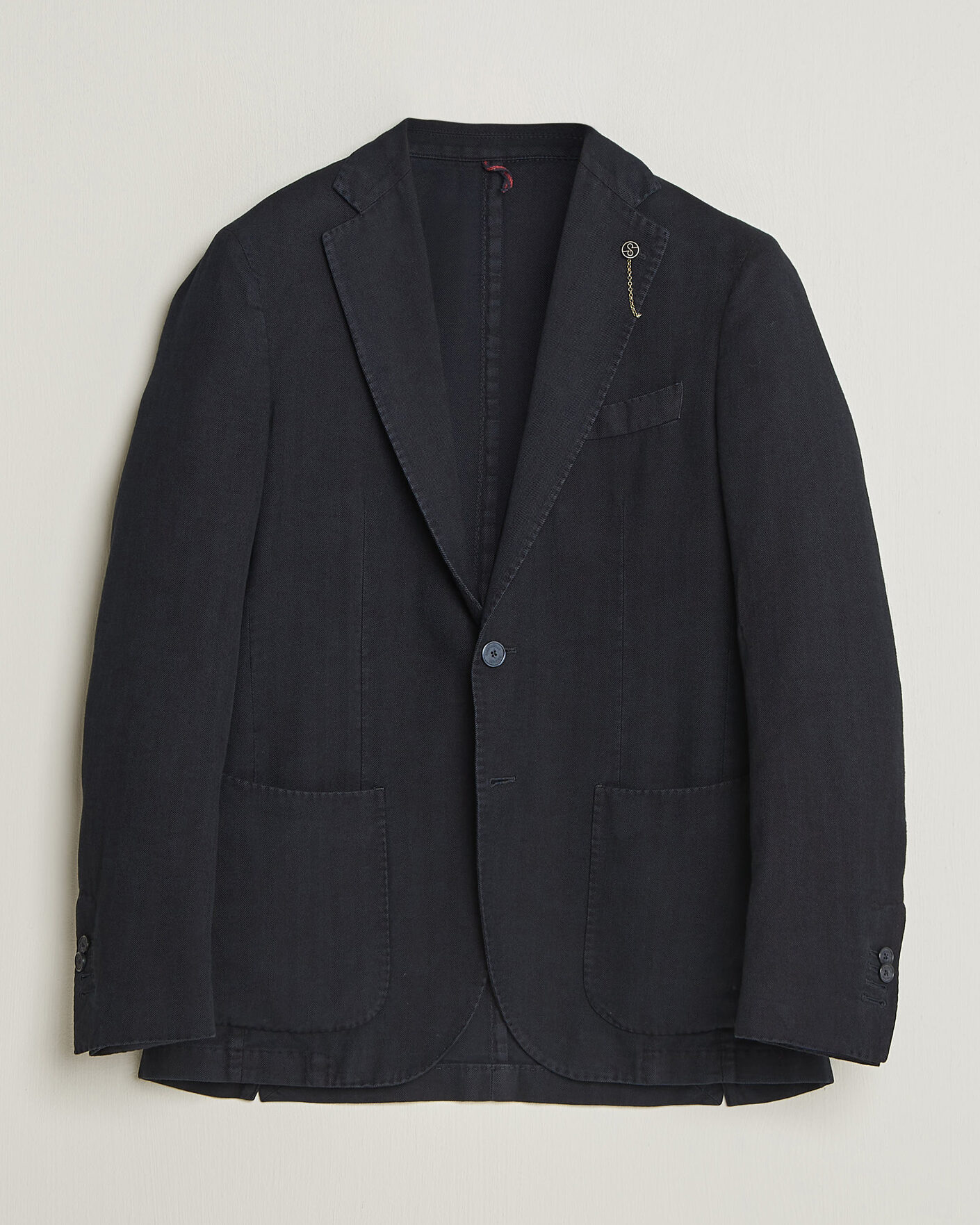 Herre | Blazere & jakker | Santaniello | Soft Touch Cotton Herringbone Blazer Navy