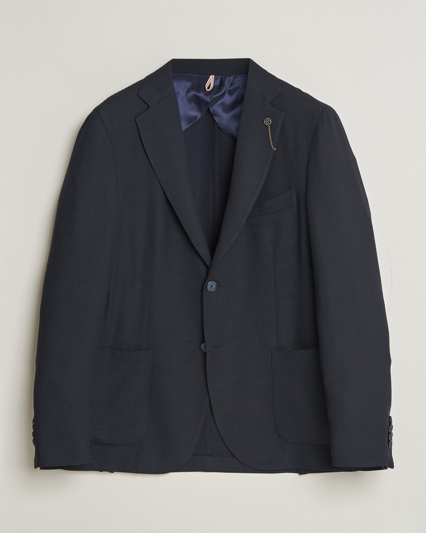 Herre | Blazere & jakker | Santaniello | Wool Mini Hopsack Blazer Navy