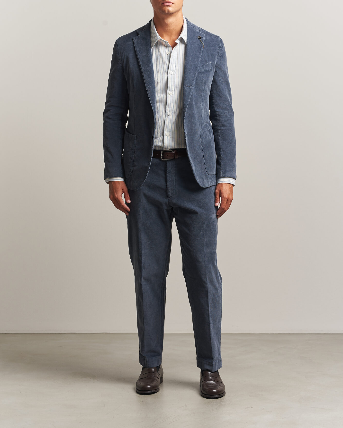 Herre | Blazere & jakker | Santaniello | Corduroy Patch Pocket Blazer Iron Blue