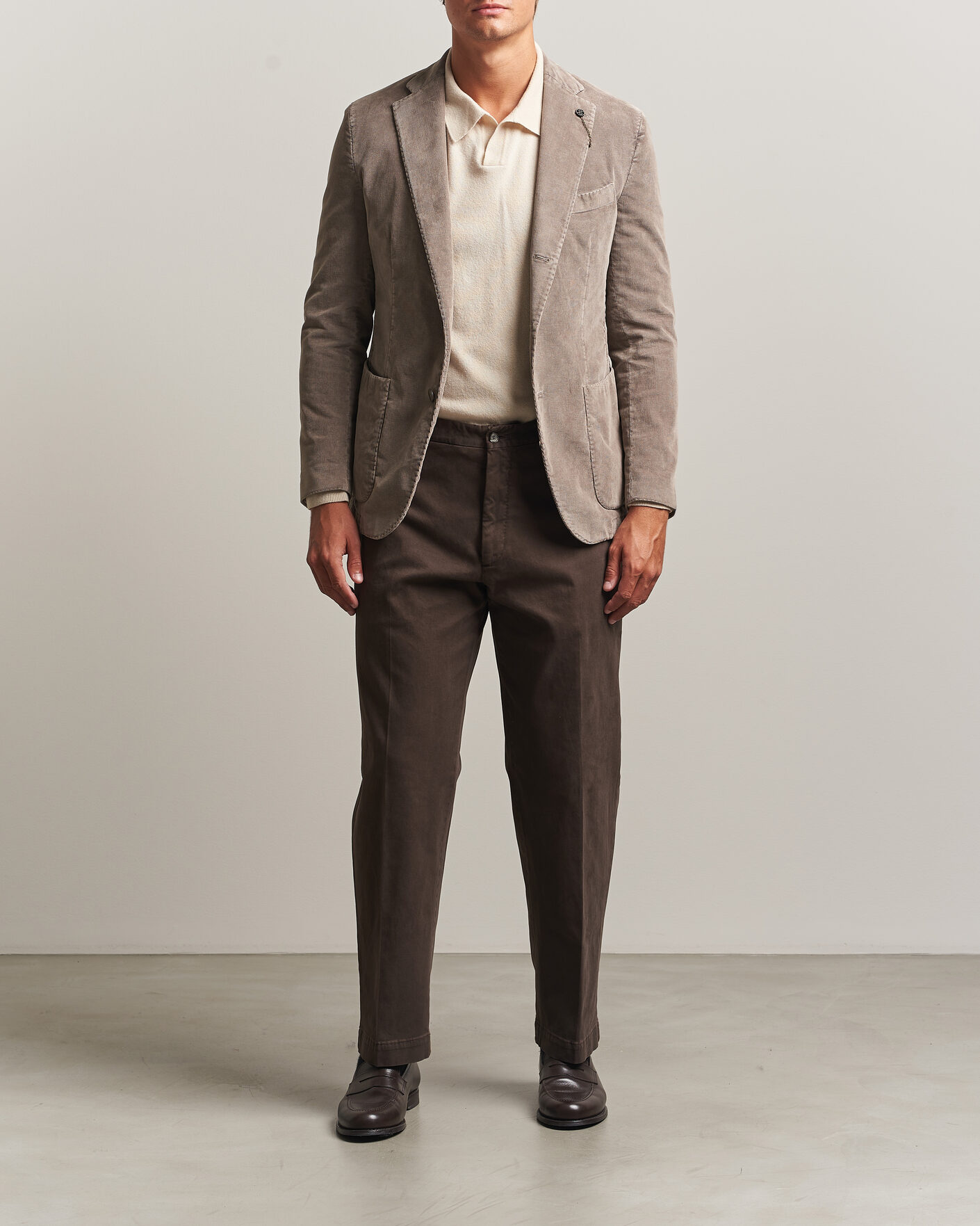 Herre | Blazere & jakker | Santaniello | Corduroy Patch Pocket Blazer Taupe