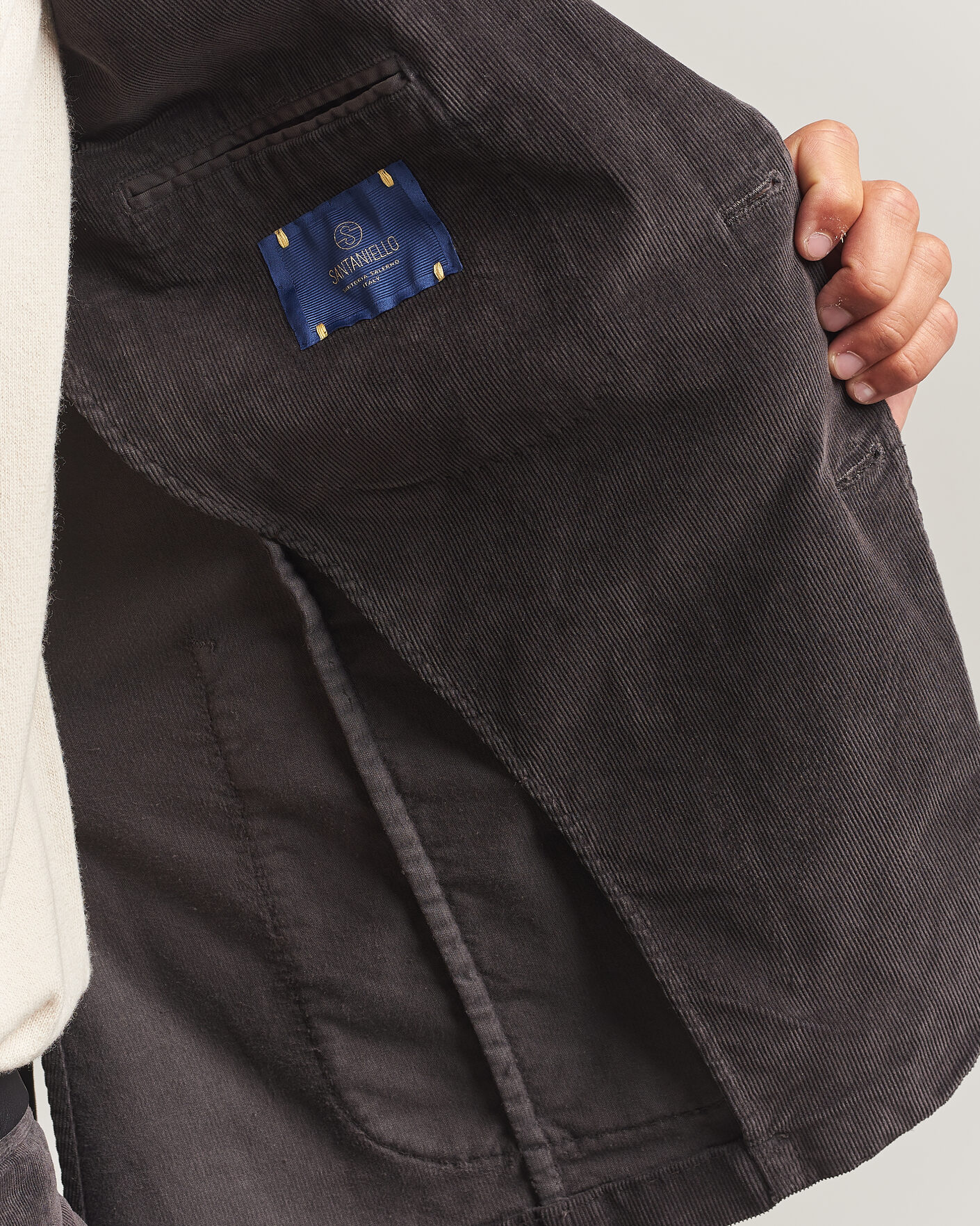 Herre | Blazere & jakker | Santaniello | Corduroy Patch Pocket Blazer Dark Grey