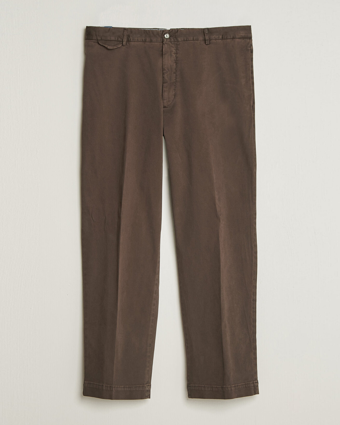 Herre | Bukser | Santaniello | Washed Cotton Trousers Brown