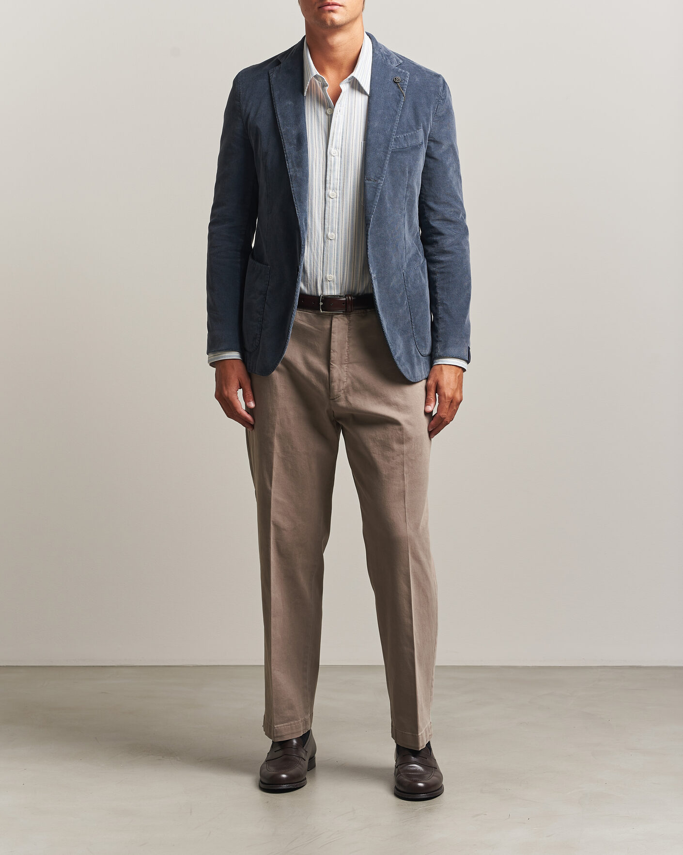 Herre | Bukser | Santaniello | Washed Cotton Trousers Taupe