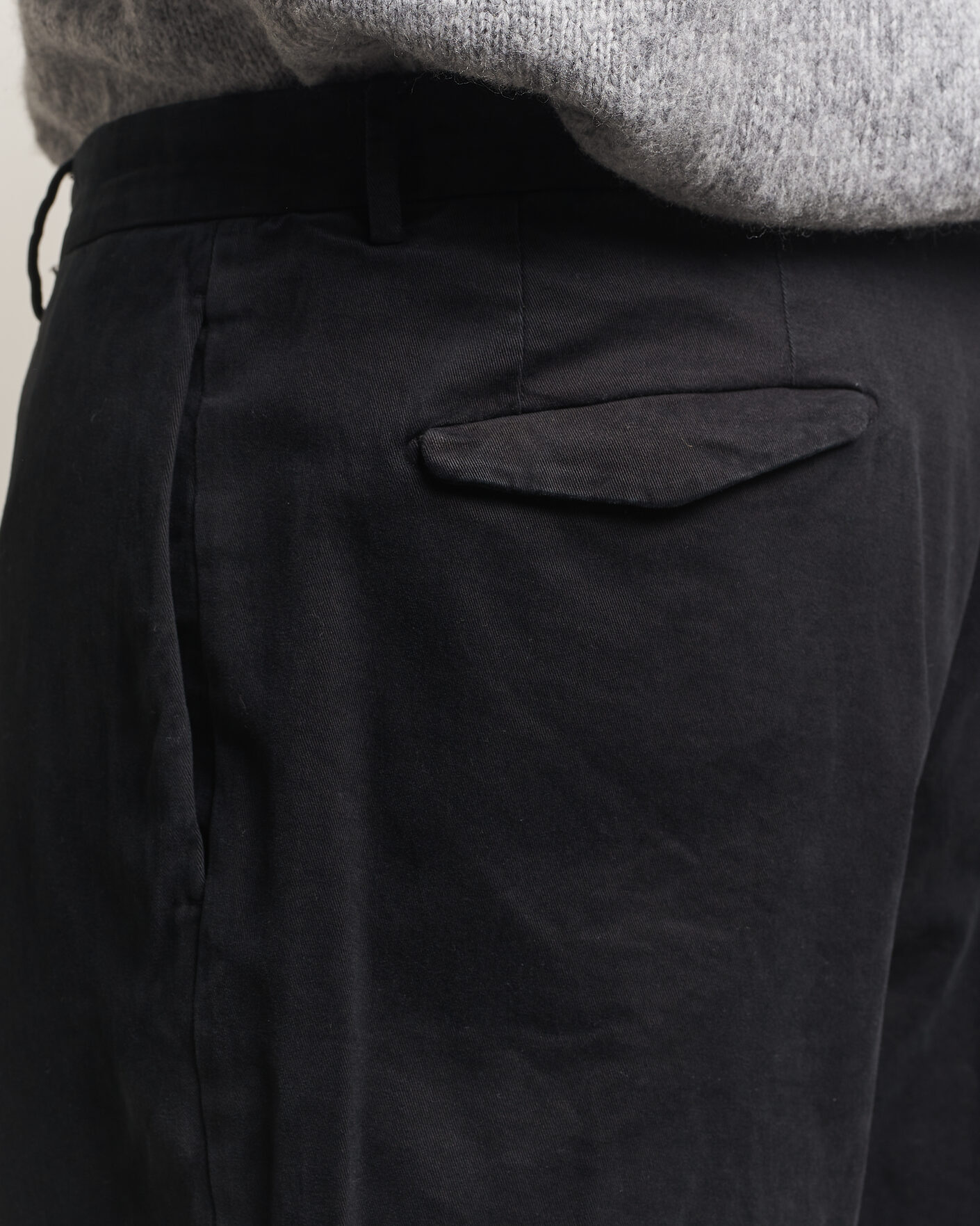 Herre | Bukser | Santaniello | Washed Cotton Trousers Black