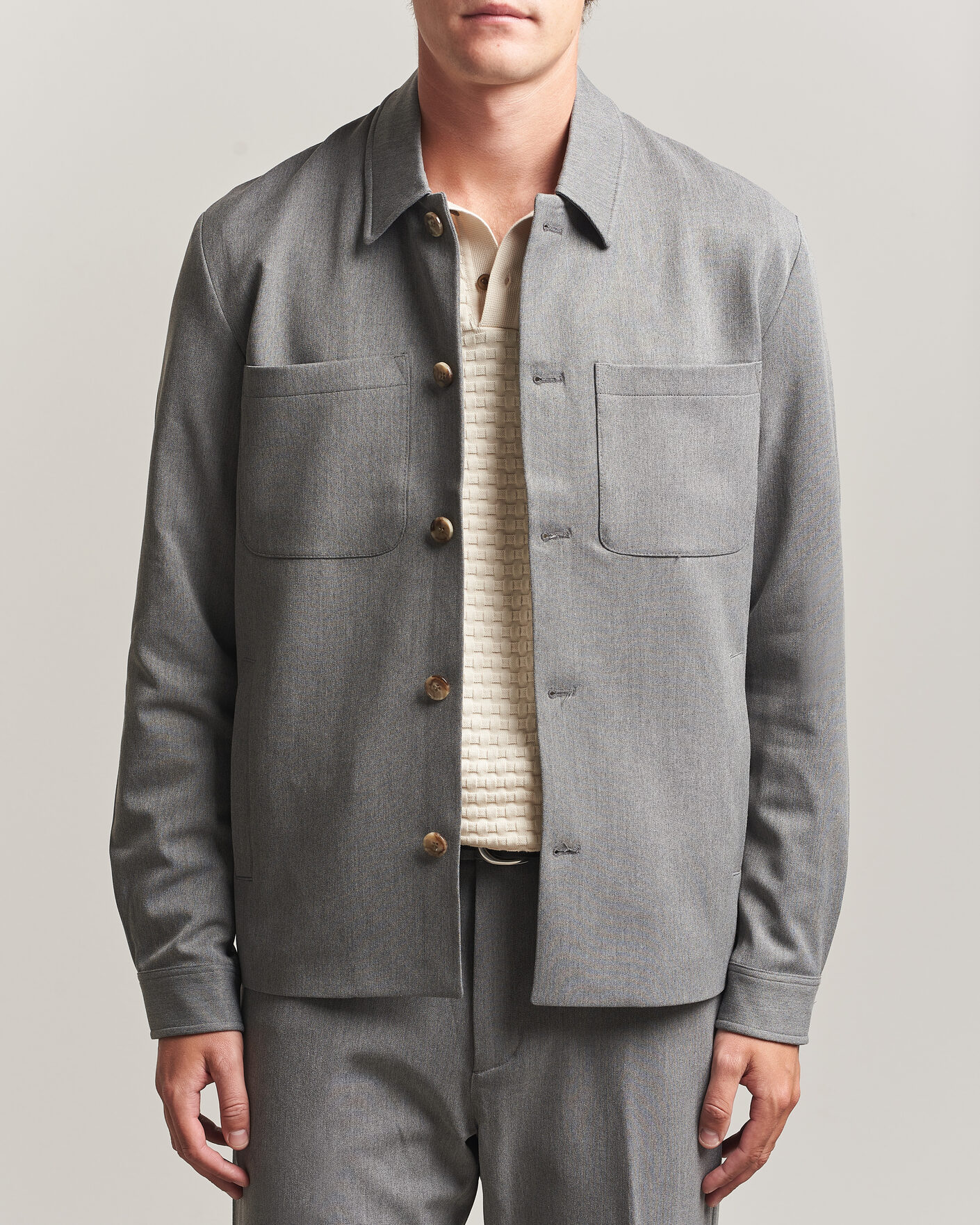 Herre | Skjorter | LES DEUX | Marsielle Hybrid Jacket Grey Melange