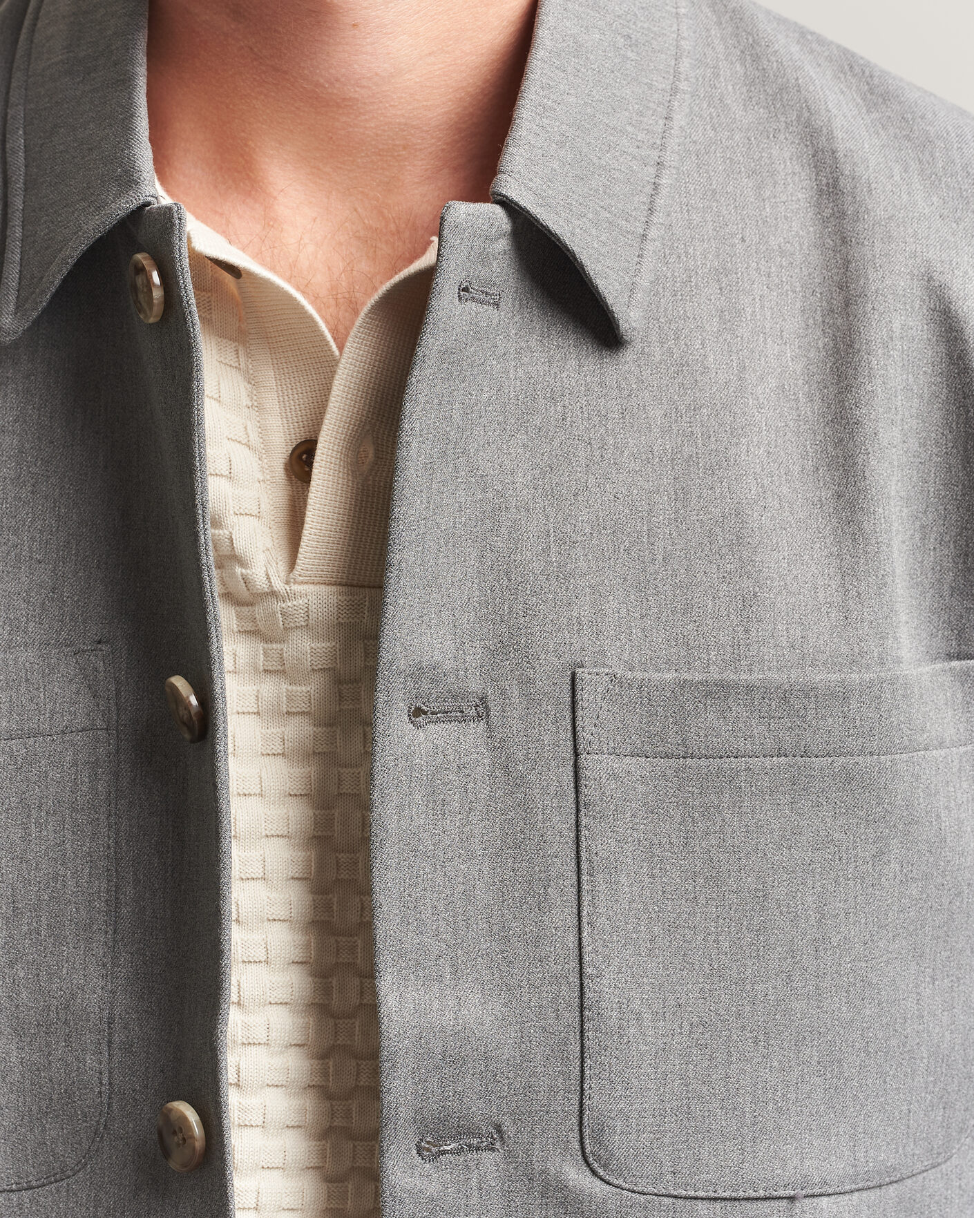 Herre | Skjorter | LES DEUX | Marsielle Hybrid Jacket Grey Melange