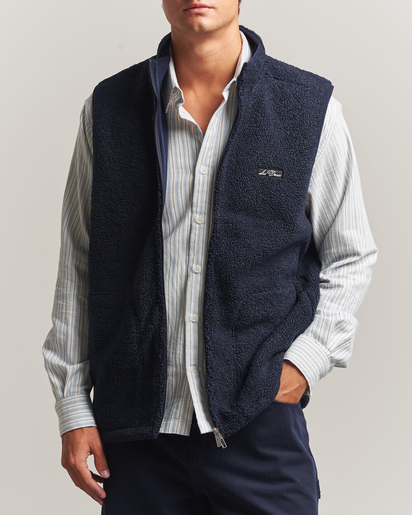 Herre | Veste | LES DEUX | Patch Teddy Vest Dark Navy