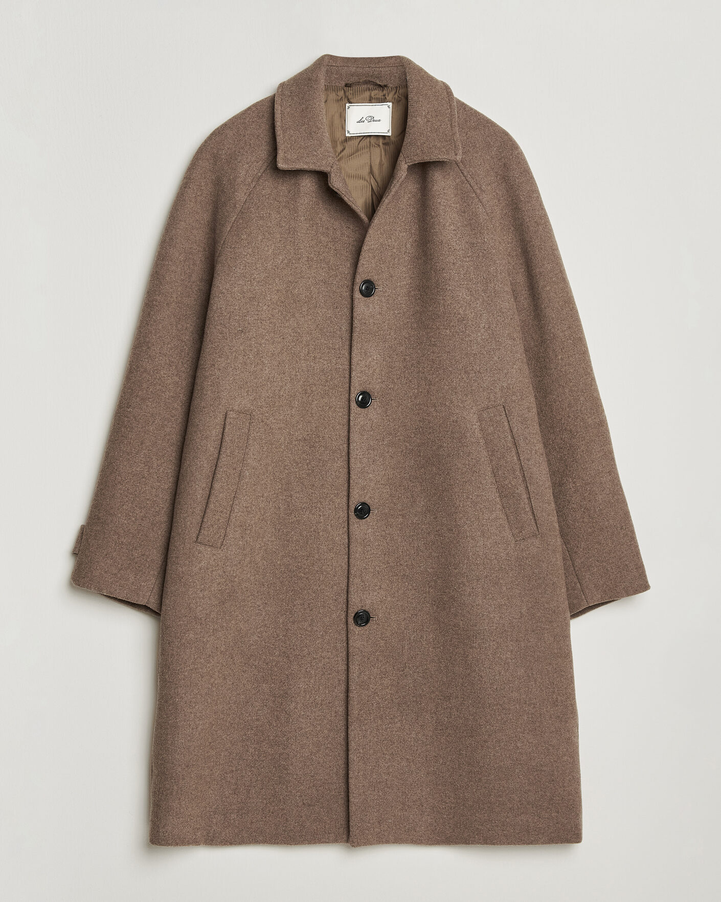Herre | Jakker | LES DEUX | Solid Wool Coat Dark Sand Melange