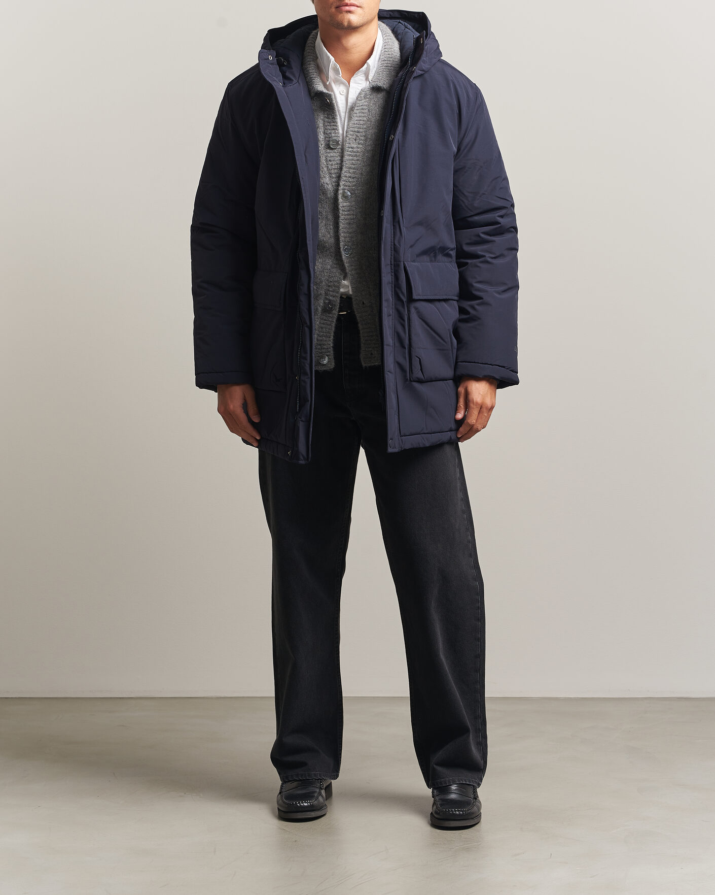 Herre | Jakker | LES DEUX | Padded Parka Coat Dark Navy