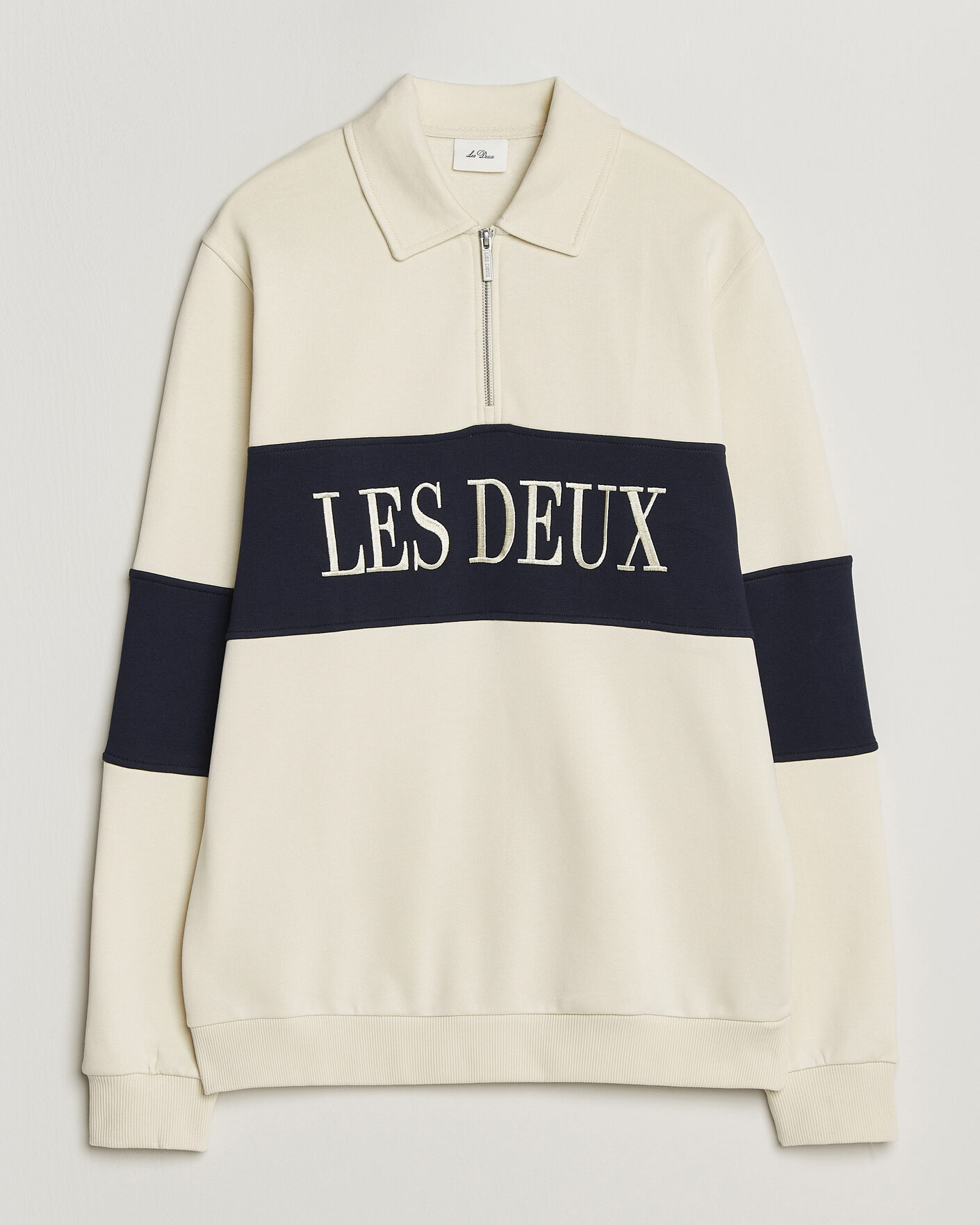 Herre | Trøjer | LES DEUX | Zipper Rugby Sweatshirt Ivory
