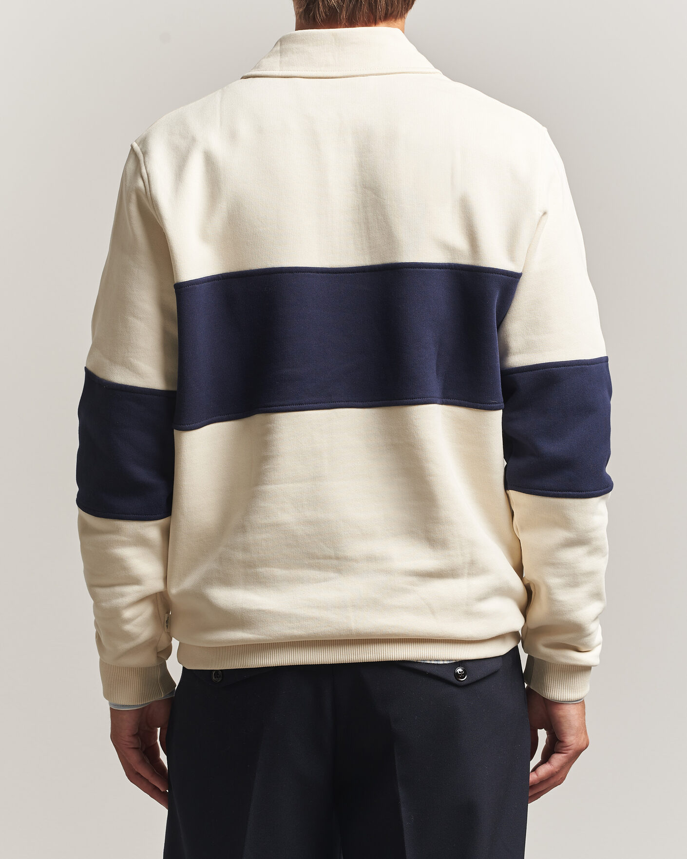 Herre | Trøjer | LES DEUX | Zipper Rugby Sweatshirt Ivory