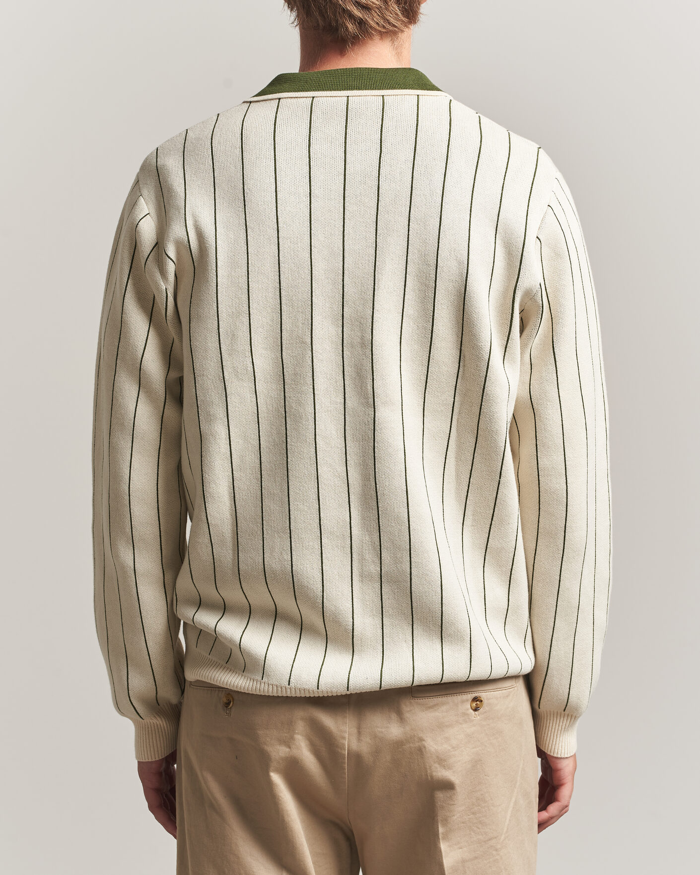Herre | Trøjer | LES DEUX | Signature Knitted Long Sleeve Polo Ivory