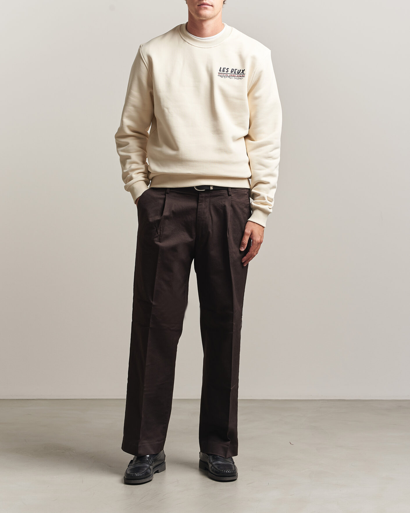 Herre | Trøjer | LES DEUX | Record Sweatshirt Ivory