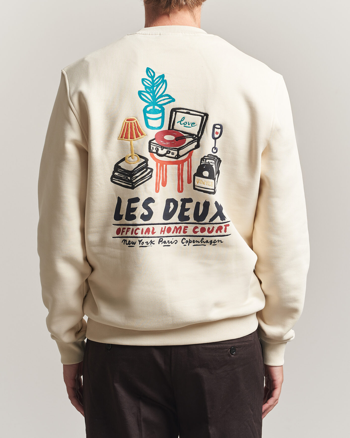 Herre | Trøjer | LES DEUX | Record Sweatshirt Ivory