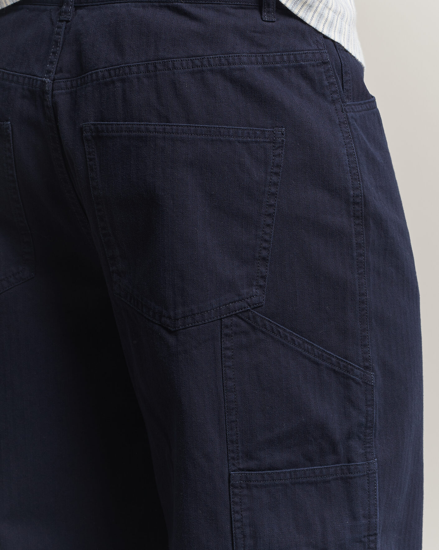 Herre | Bukser | LES DEUX | Roi Carpenter Herringbone Pants Dark Navy