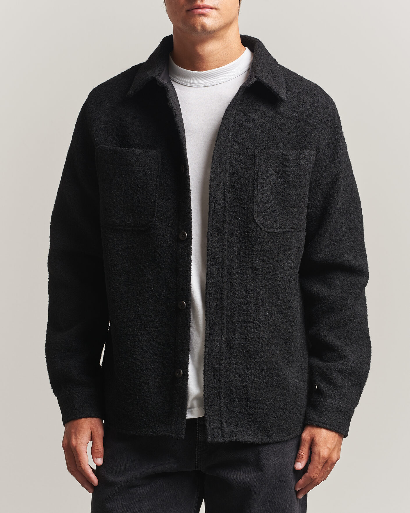 Herre | Skjorter | LES DEUX | Boucle Overshirt Black