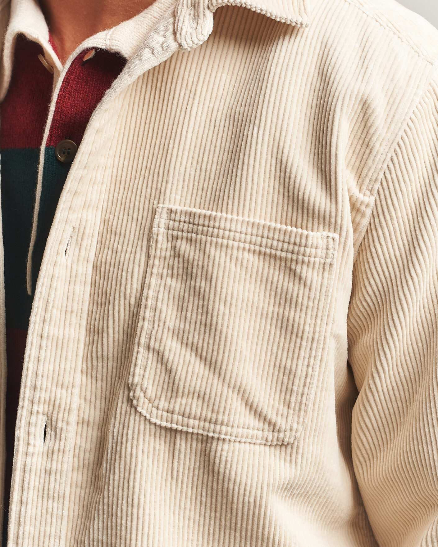 Herre | Skjorter | LES DEUX | Corduroy Overshirt Ivory