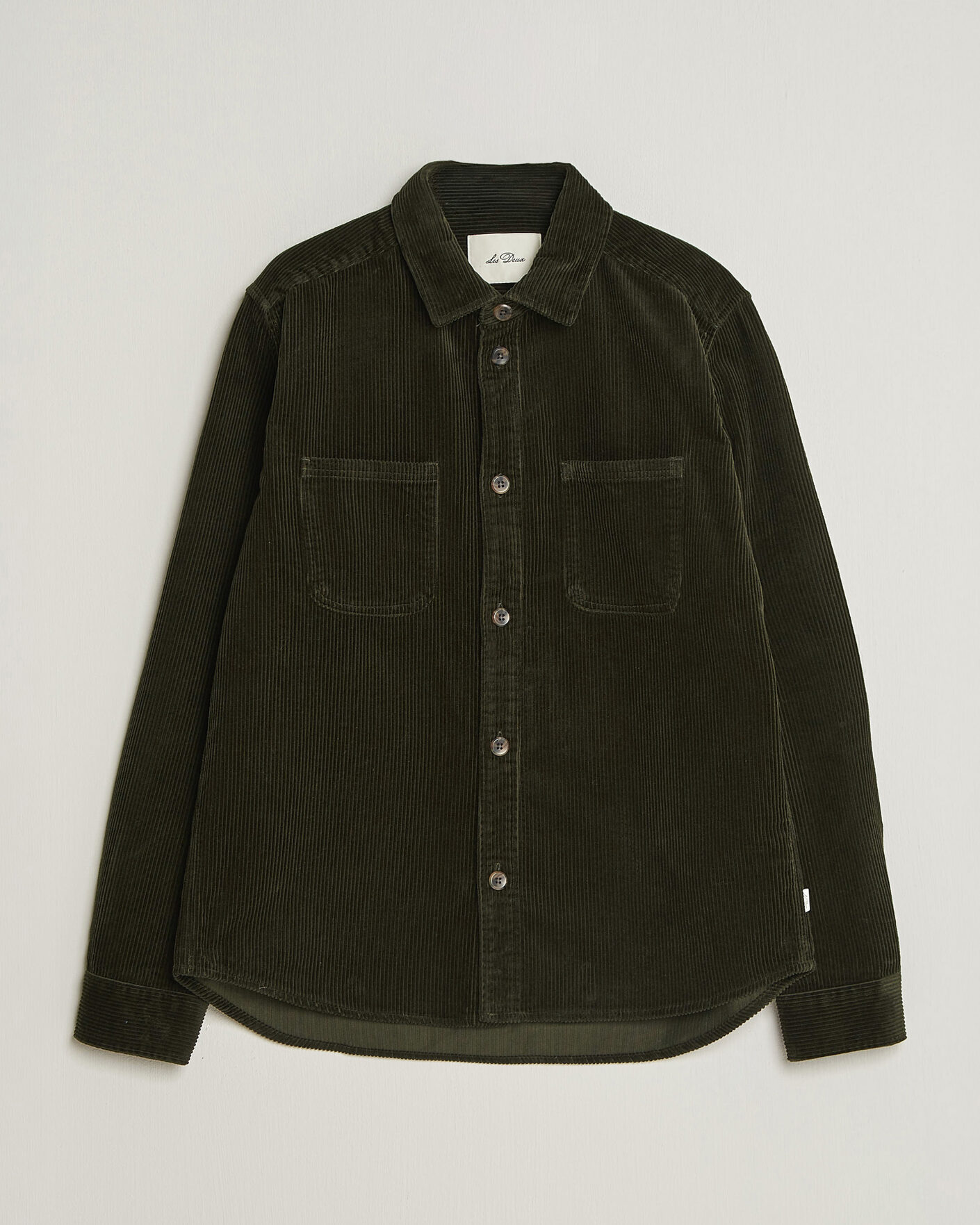 Herre | Skjorter | LES DEUX | Corduroy Overshirt Rosin Green