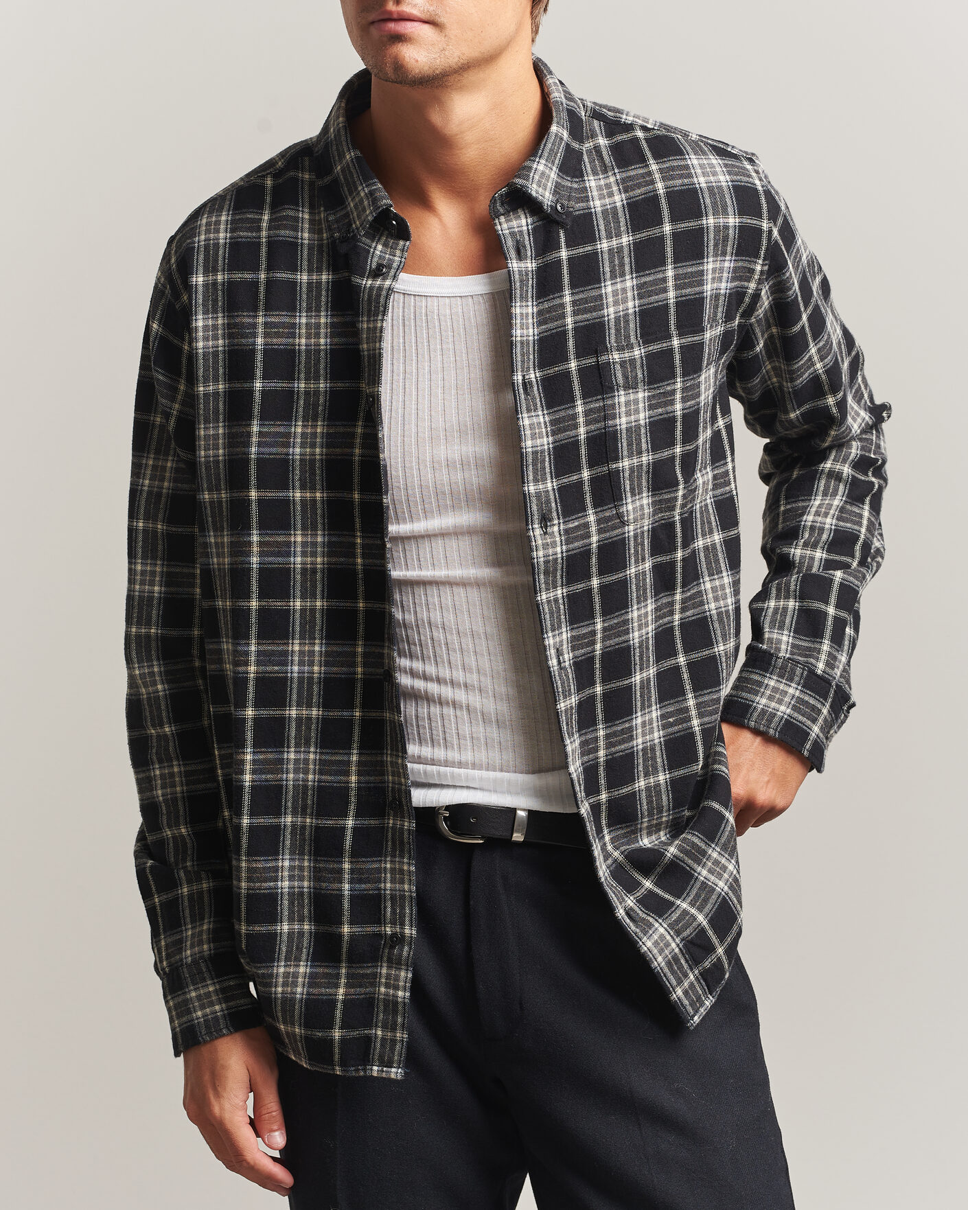 Herre | Skjorter | LES DEUX | Vintage Check Shirt Black