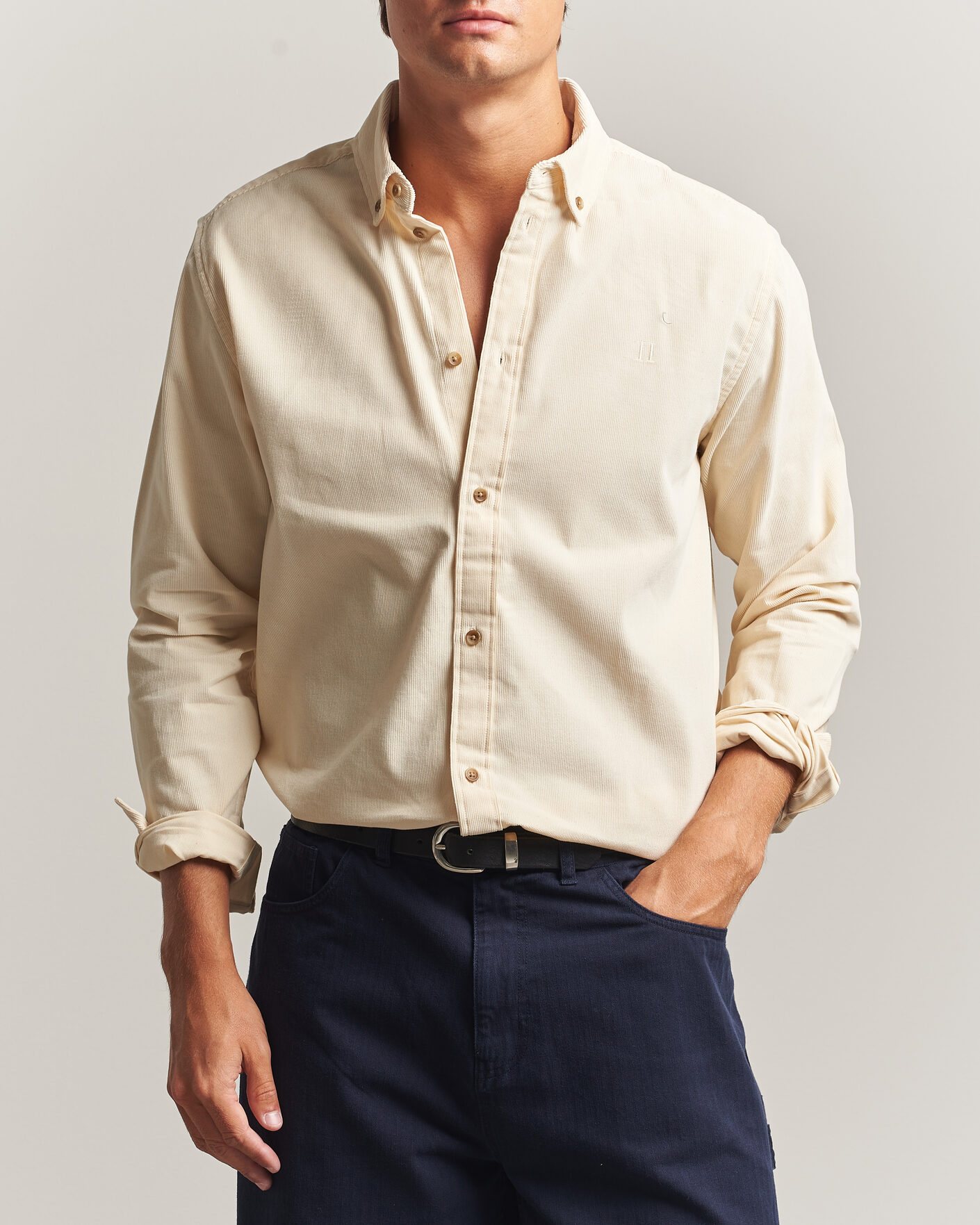 Herre | Skjorter | LES DEUX | Pinwale Corduroy Shirt Ivory