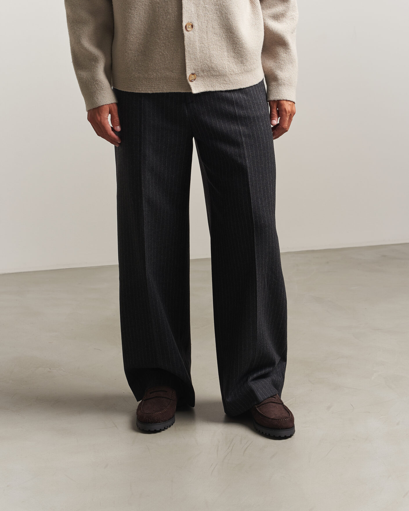 Herre | Loafers | LES DEUX | Hairy Suede Loafer Molé Brown