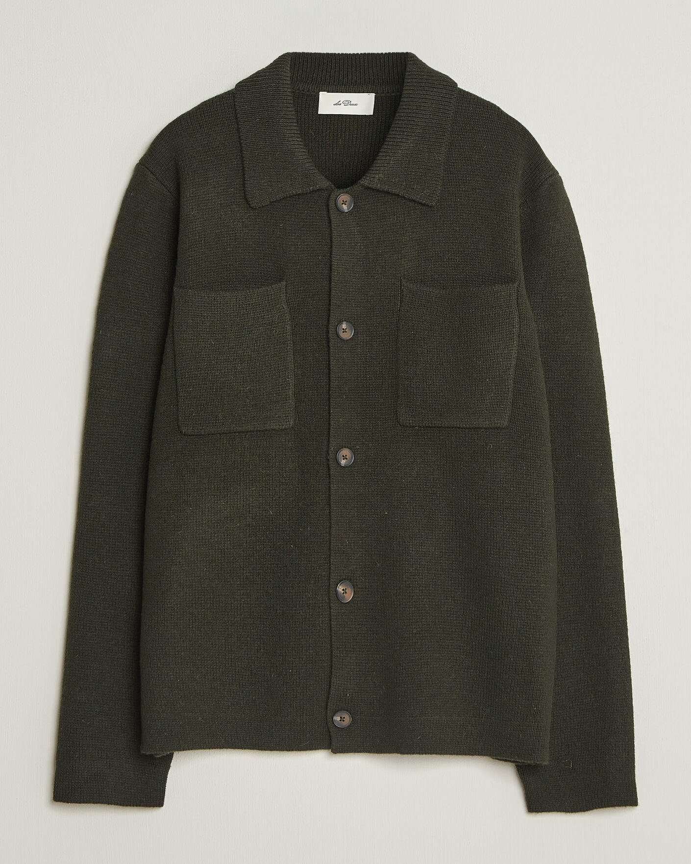 Herre | Trøjer | LES DEUX | Milano Knit Overshirt Rosin Green