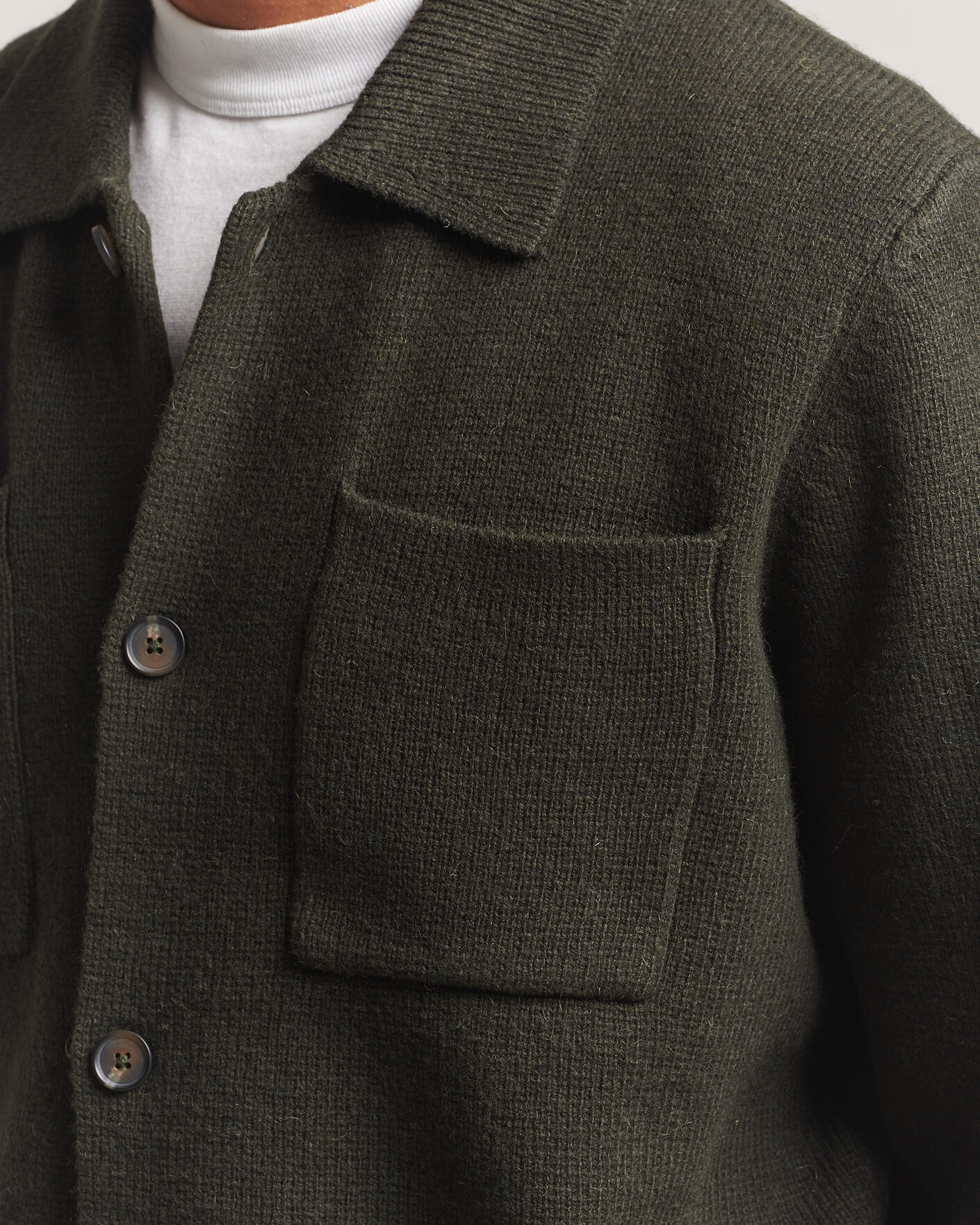 Herre | Trøjer | LES DEUX | Milano Knit Overshirt Rosin Green