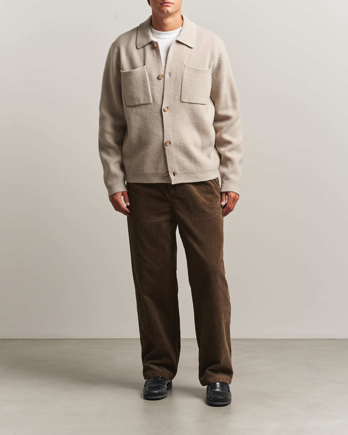 Herre | Trøjer | LES DEUX | Milano Knit Overshirt Light Sand