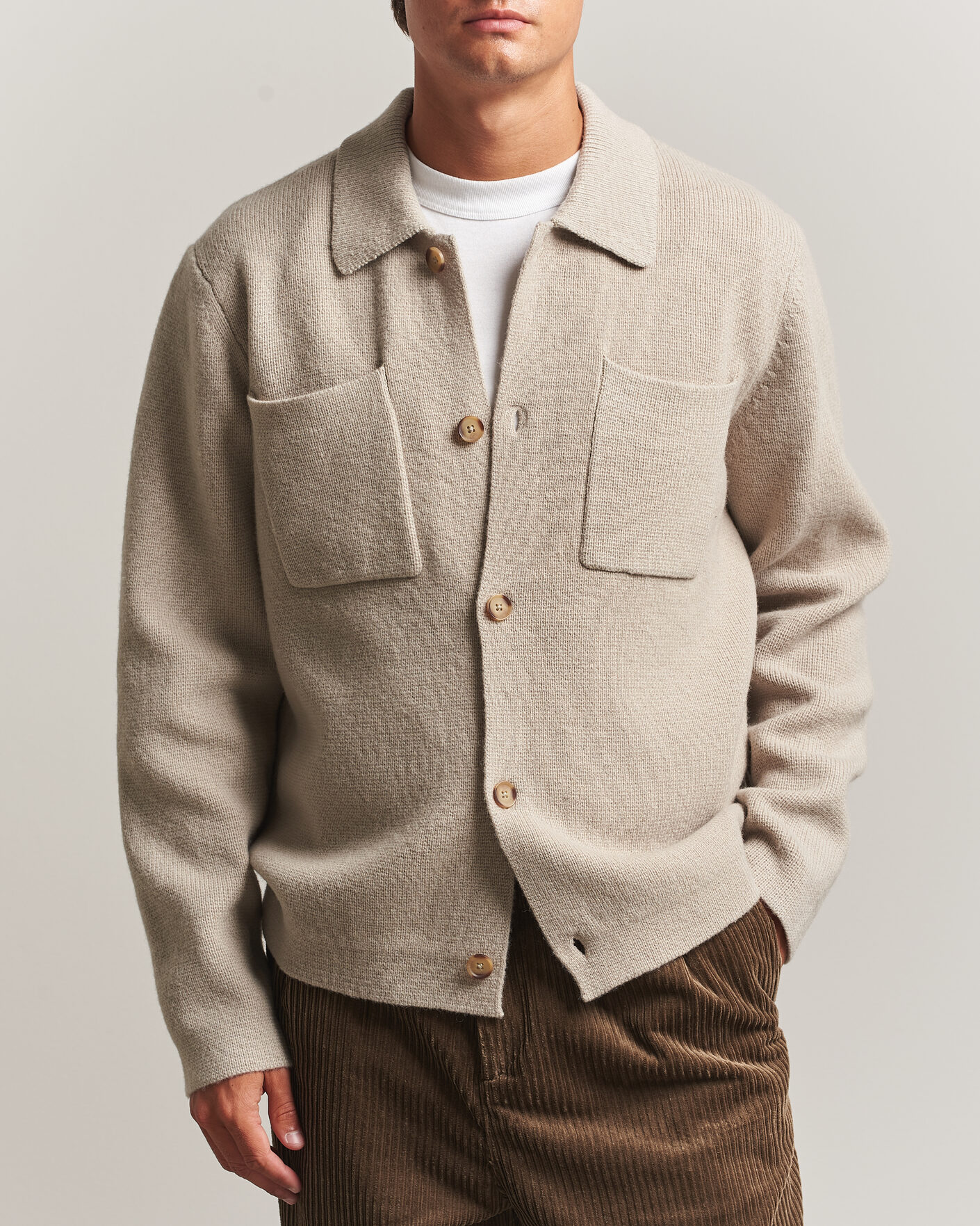 Herre | Trøjer | LES DEUX | Milano Knit Overshirt Light Sand