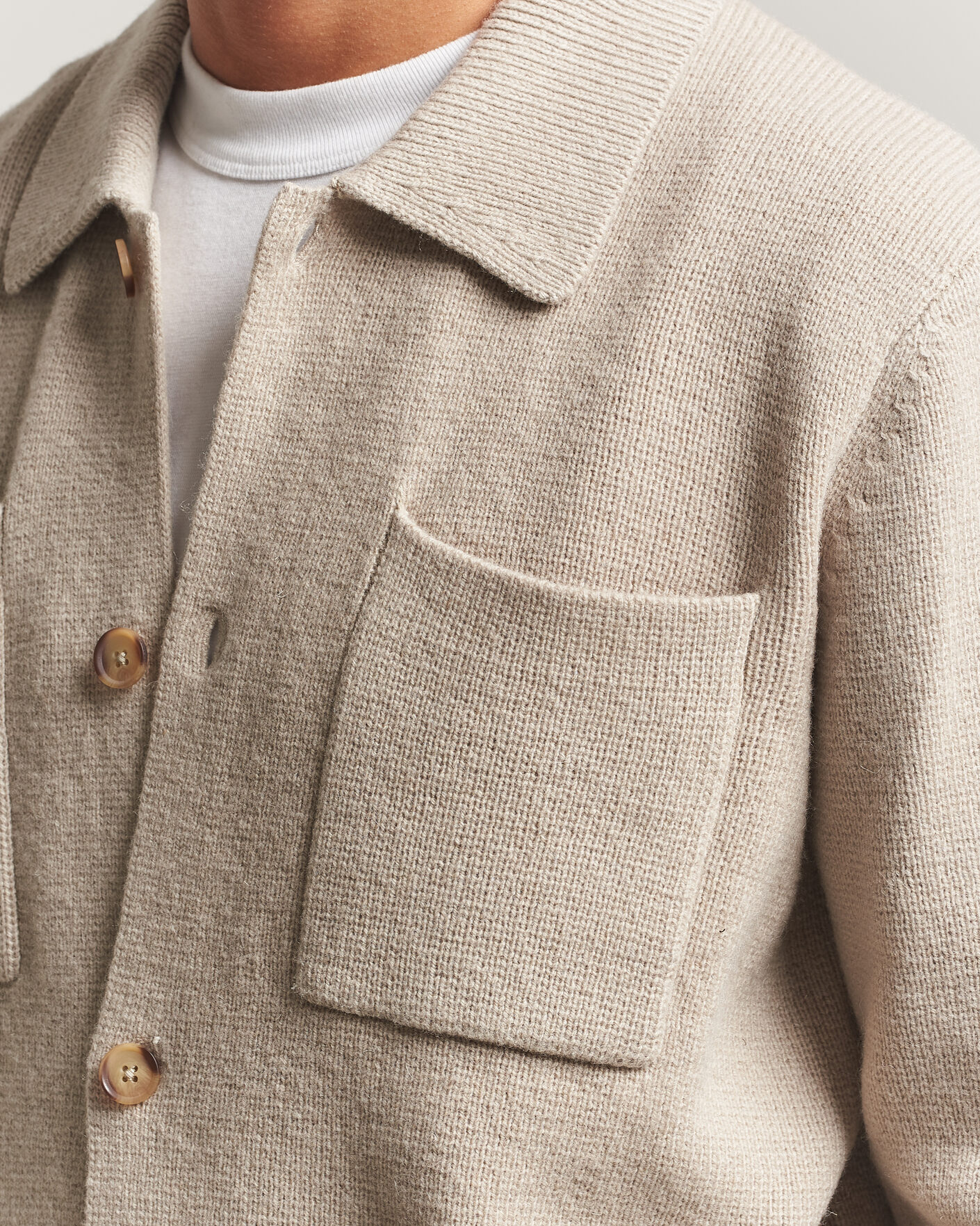 Herre | Trøjer | LES DEUX | Milano Knit Overshirt Light Sand