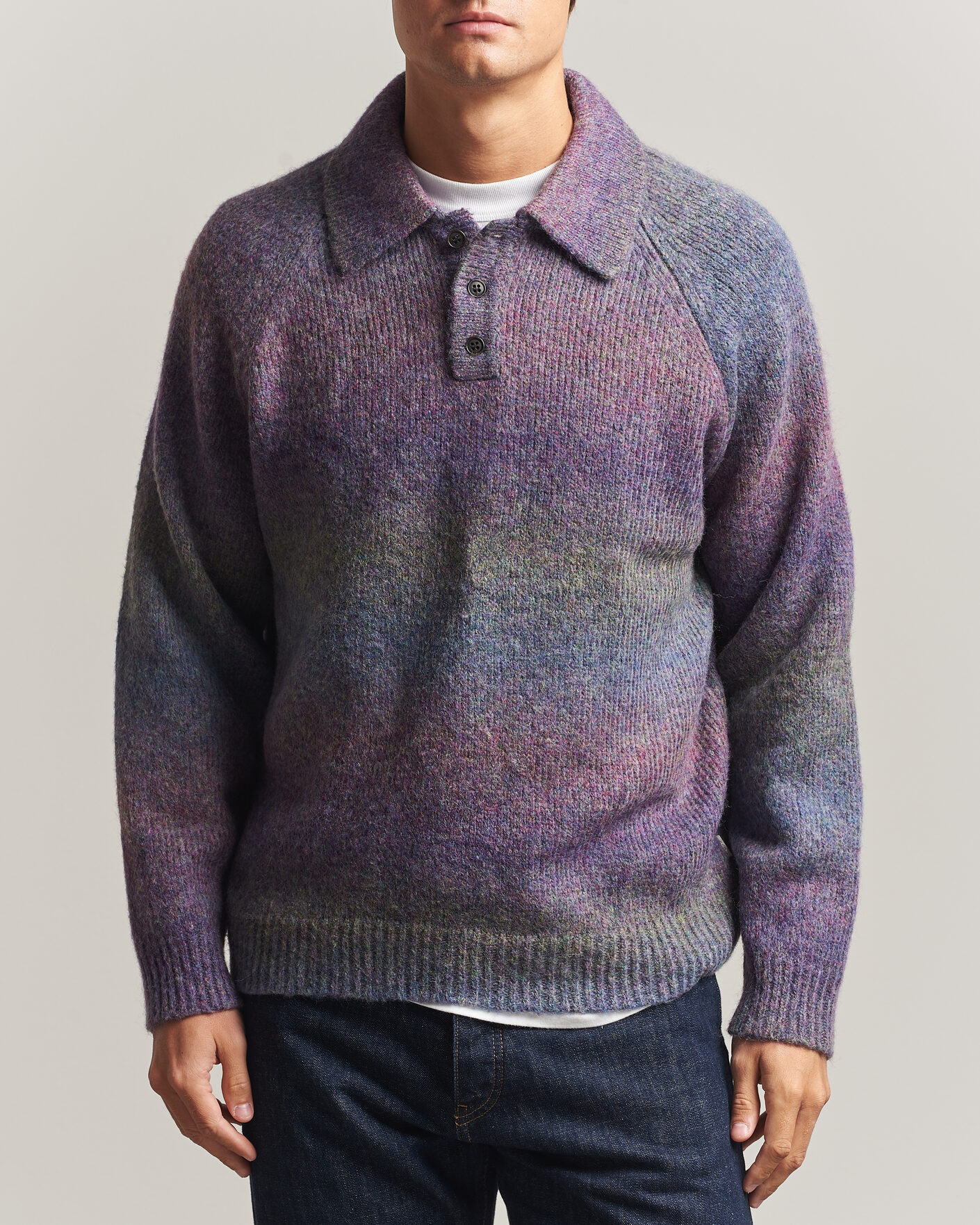 Herre | Trøjer | LES DEUX | Gradient Knitted Polo Spiced Plum