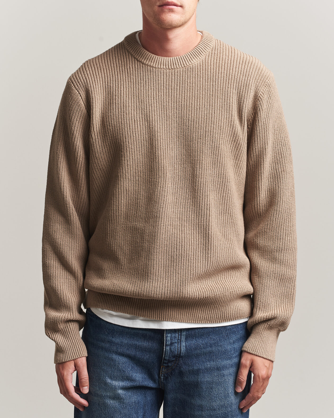 Herre | Trøjer | LES DEUX | Rib Crewneck Knit Dark Sand