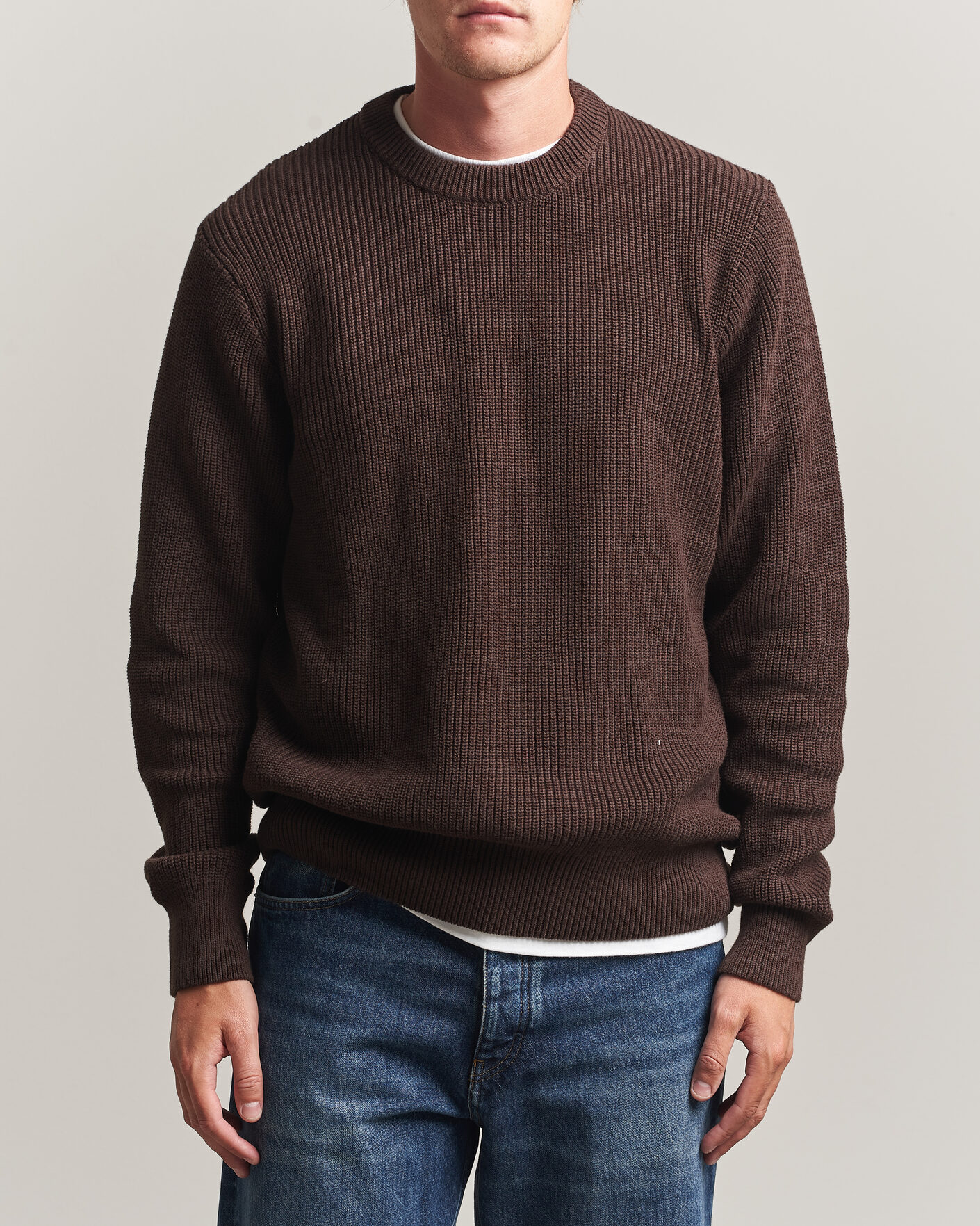 Herre | Trøjer | LES DEUX | Rib Crewneck Knit Molé Brown