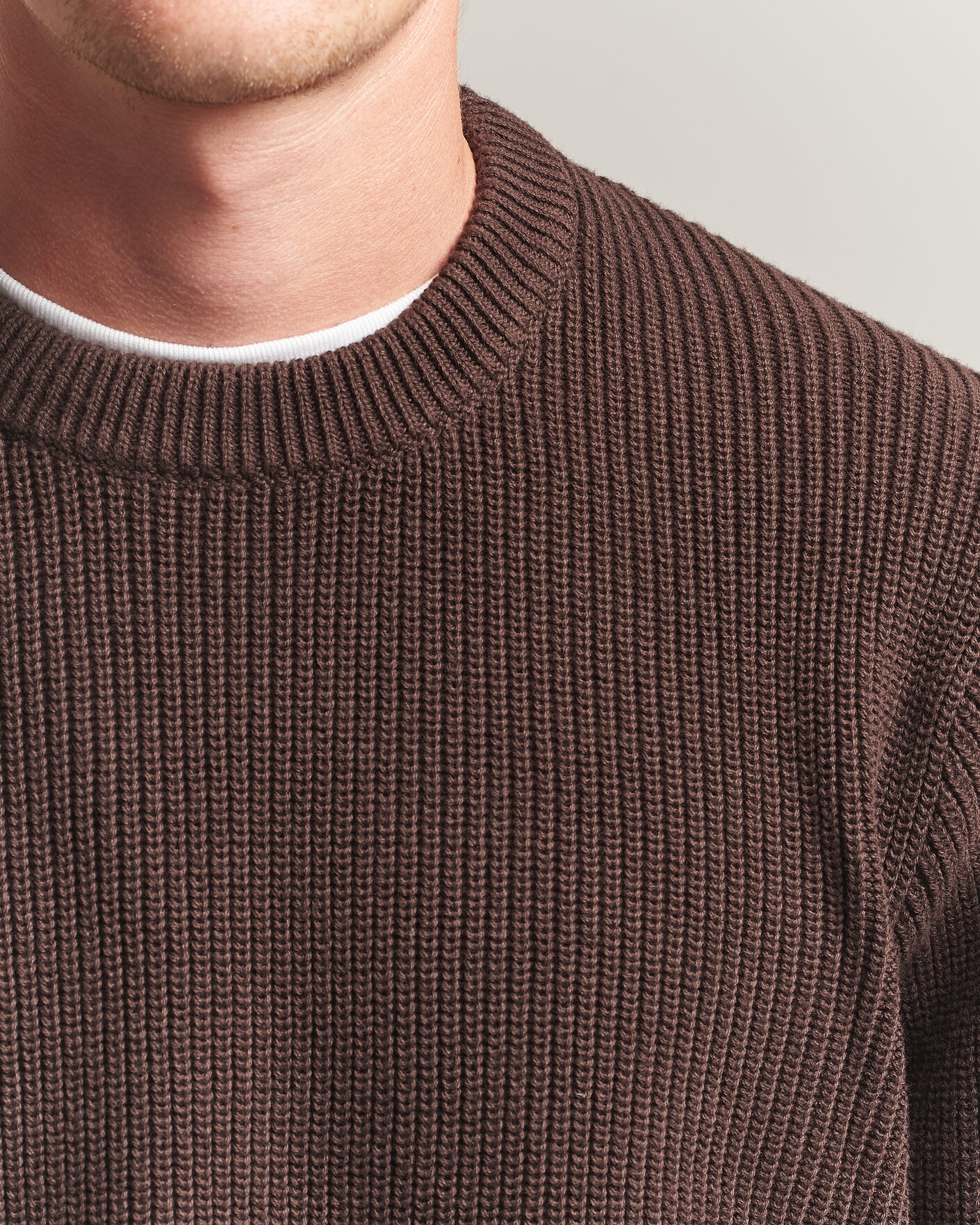 Herre | Trøjer | LES DEUX | Rib Crewneck Knit Molé Brown