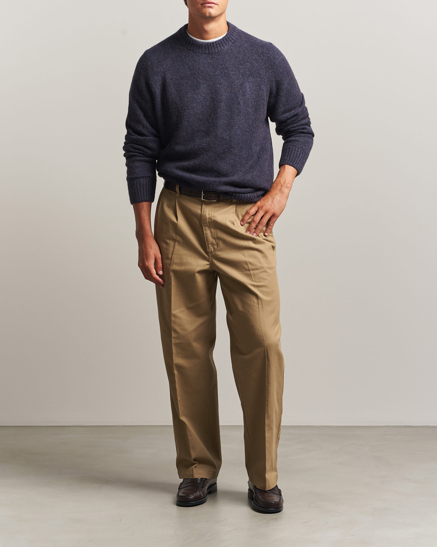 Herre | Trøjer | LES DEUX | Soft Roundneck Knit Dark Navy