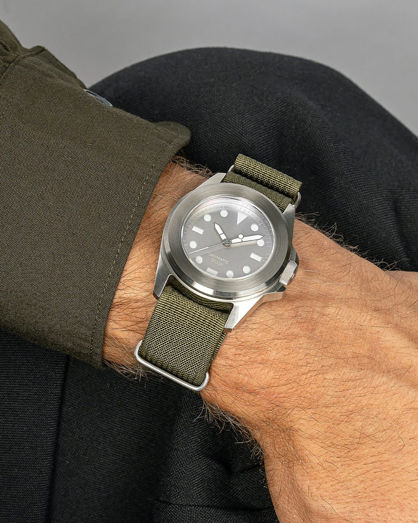 Herre | UNIMATIC Modello Quattro Limited Military Watch Grey | UNIMATIC | Modello Quattro Limited Military Watch Grey