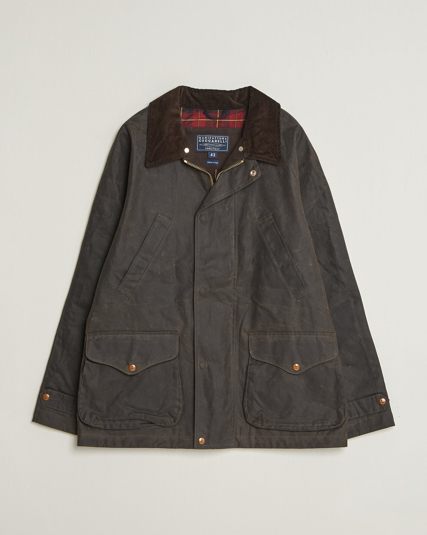 Herre | Jakker | Manifattura Ceccarelli | Rain Caban Wax Cloth Chocolate