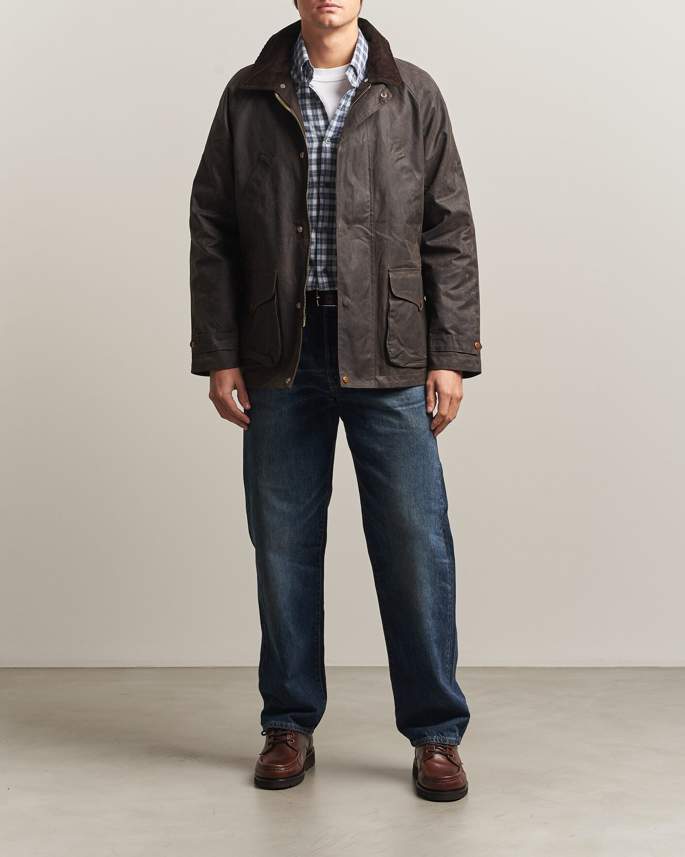 Herre | Jakker | Manifattura Ceccarelli | Rain Caban Wax Cloth Chocolate