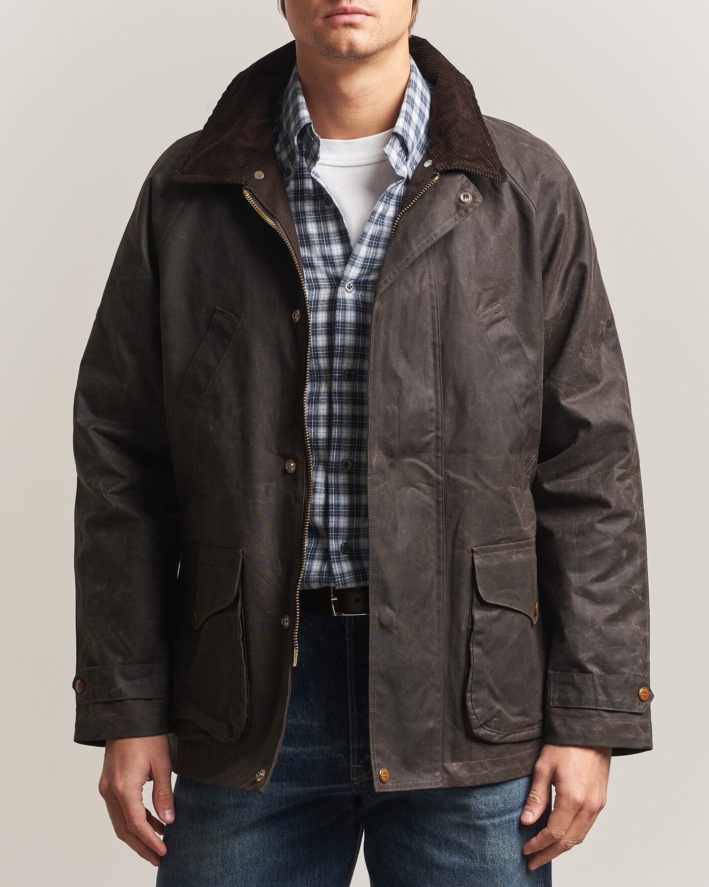 Herre | Jakker | Manifattura Ceccarelli | Rain Caban Wax Cloth Chocolate
