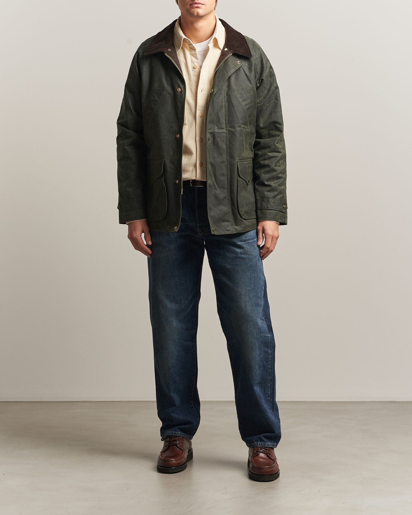 Herre | Jakker | Manifattura Ceccarelli | Rain Caban Wax Cloth Dark Green