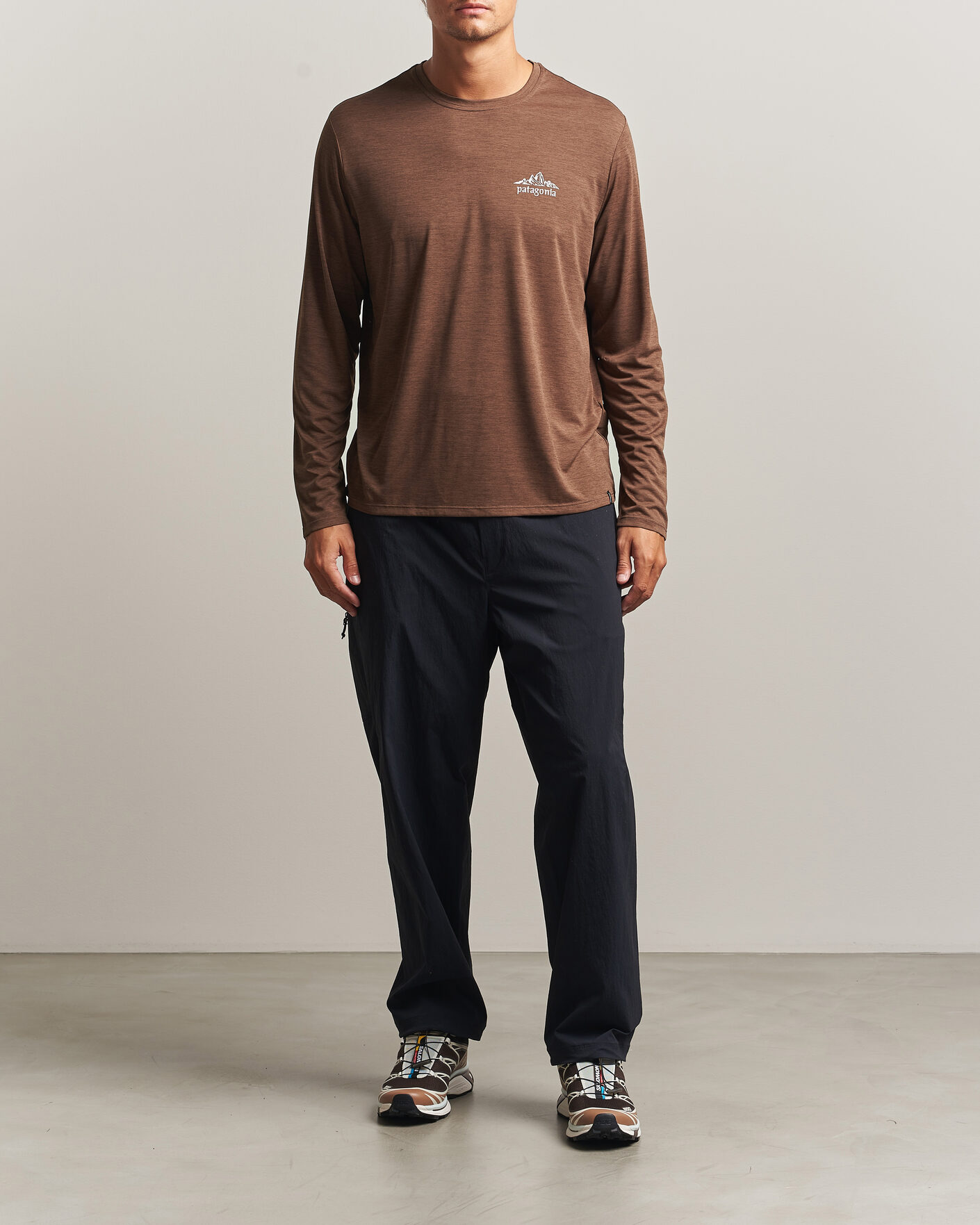 Herre | T-Shirts | Patagonia | Long Sleeve Cap Cool Shirt Berm Brown