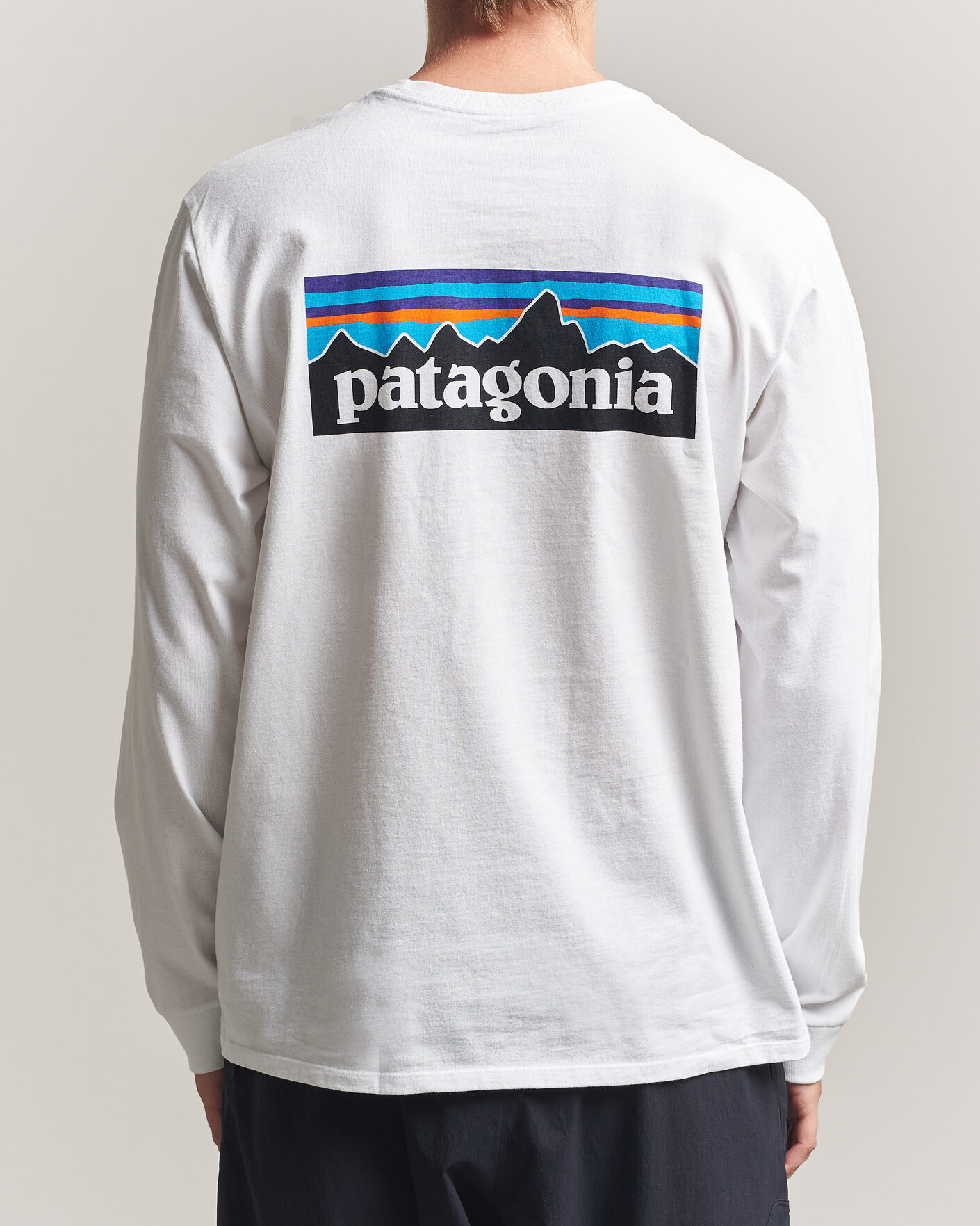 Herre | T-Shirts | Patagonia | P-6 Logo Responsibili LS T-Shirt Fiber White