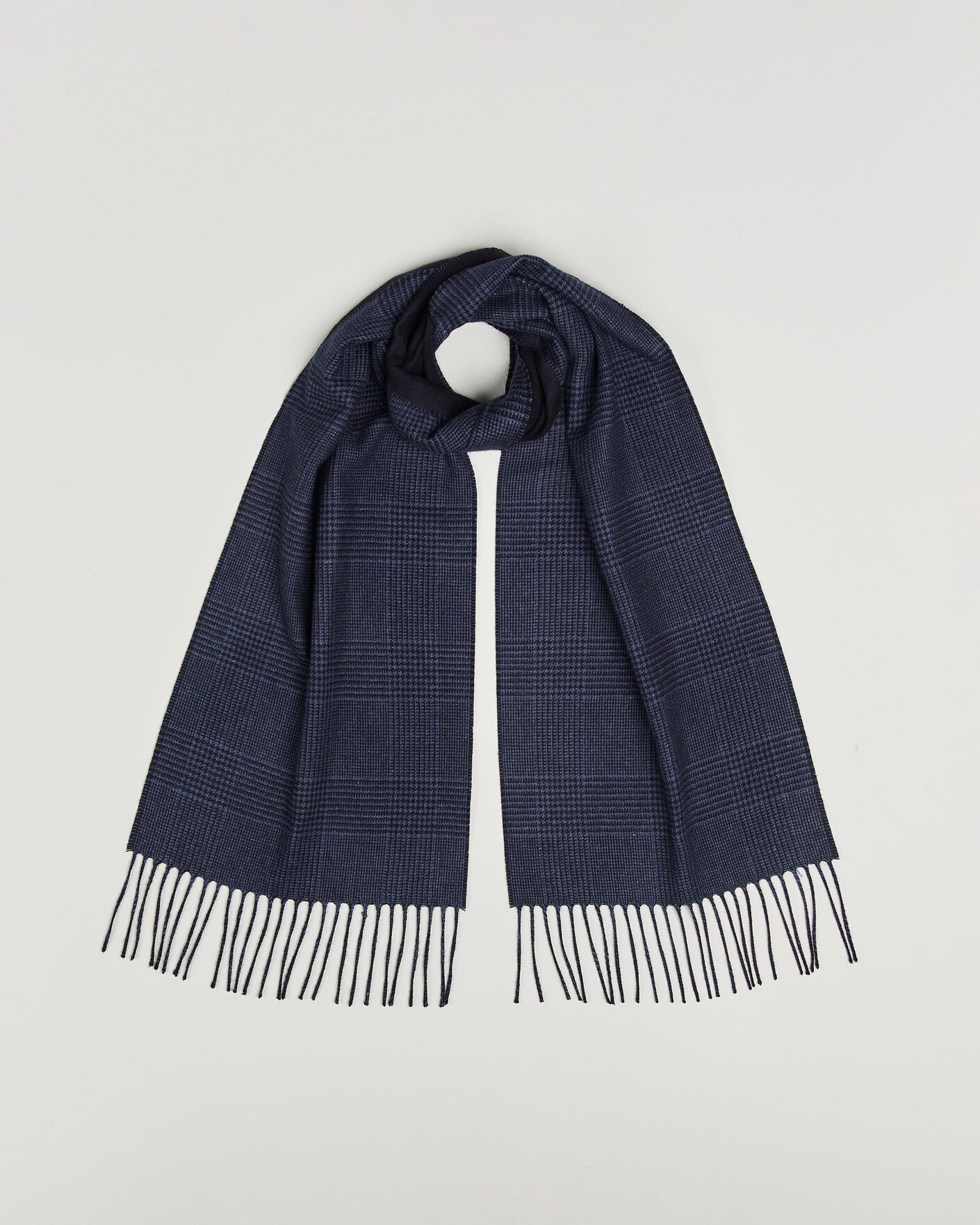 Herre | Halstørklæder | Piacenza Cashmere | Cashmere/Silk Glencheck Scarf Navy