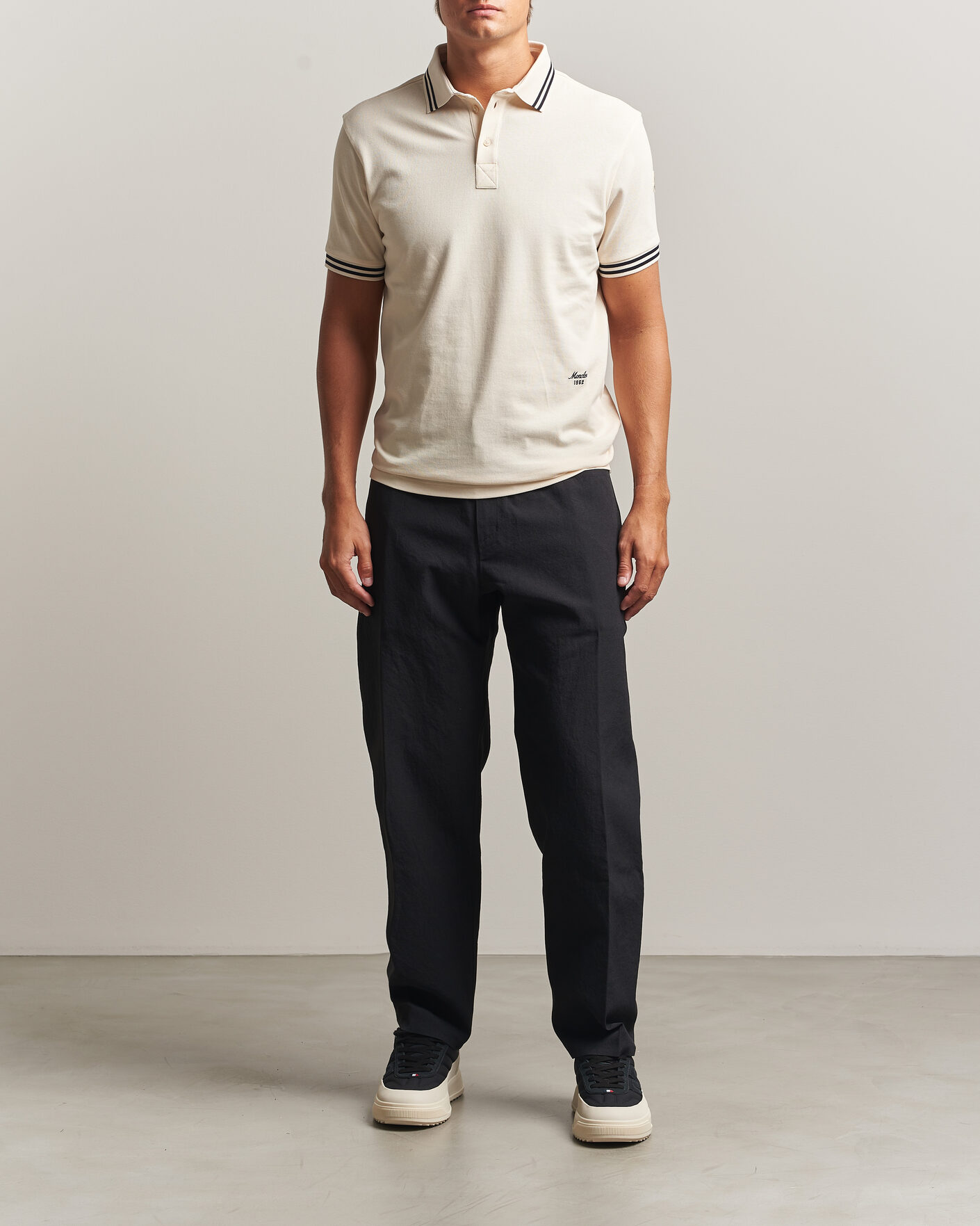 Herre | Polotrøjer | Moncler | Contrast Collar Polo Off White